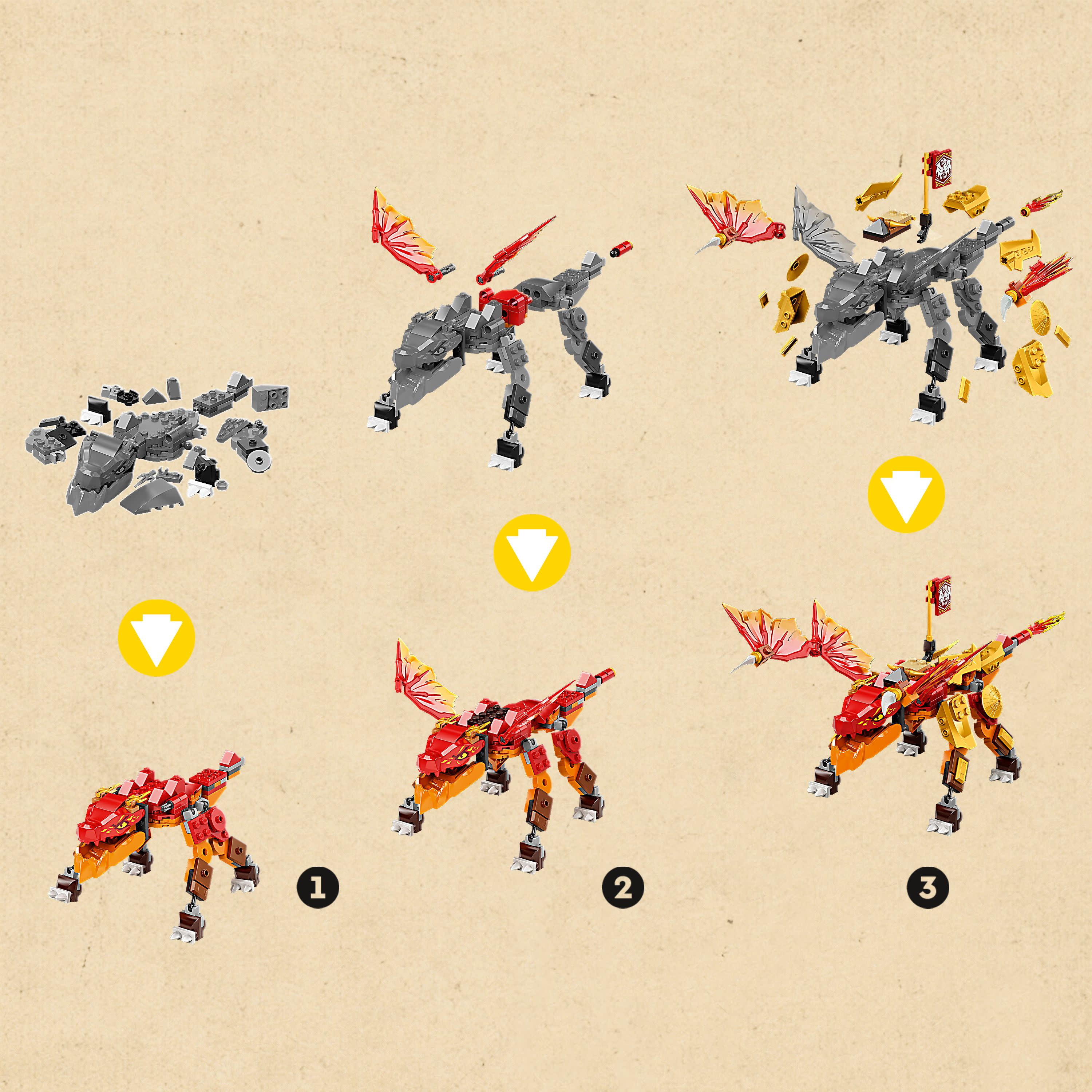 LEGO NINJAGO Kai’s Fire Dragon EVO Toy 71762 for Kids with Cobra & Boa Snake Warrior Figures and Kai Minifigure, Collectible Mission Banner Series - Image 3