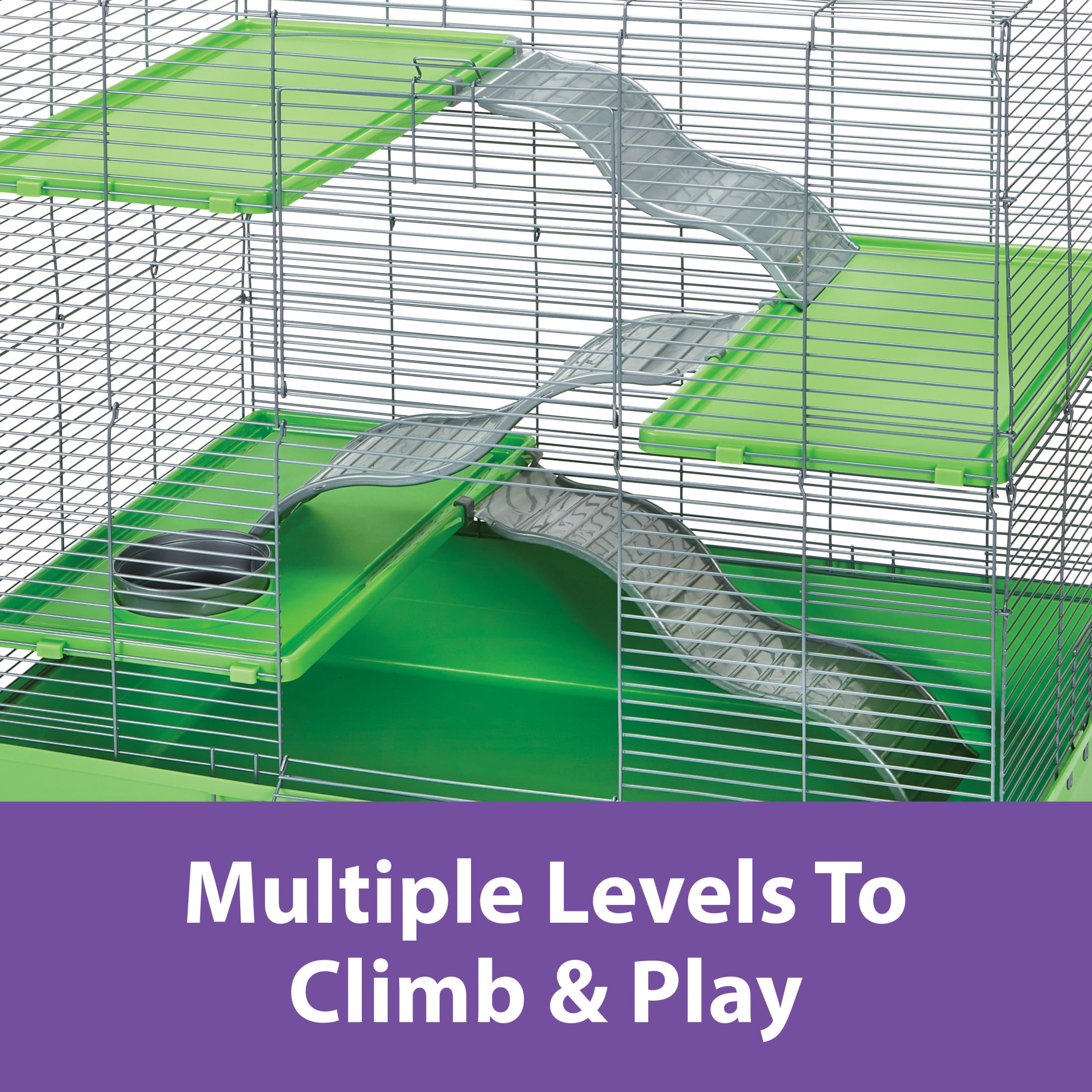 Kaytee Multi-Level Exotics Habitat for Pet Chinchillas, Rats, and Other Exotic Small Animals, 30x18 Inches - Image 2