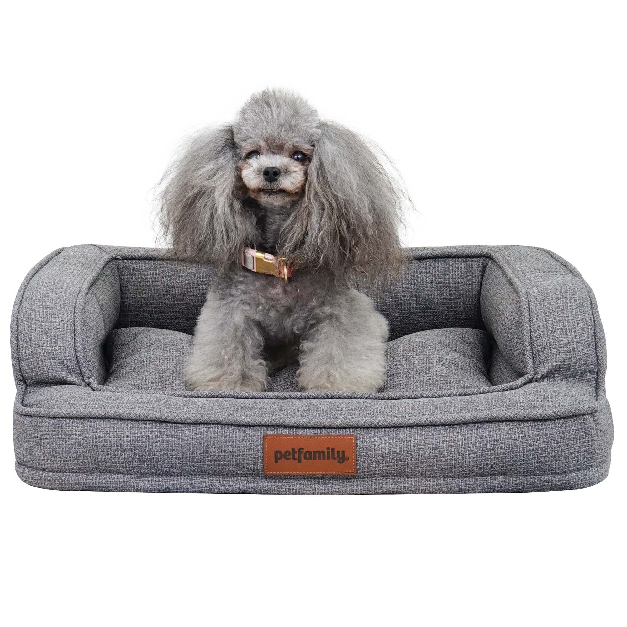 Petfamily Luxe Mattress Edition Washable Dog Bed, Pet Bed, Grey, Large, 34"x24"x8.6" - Image 6