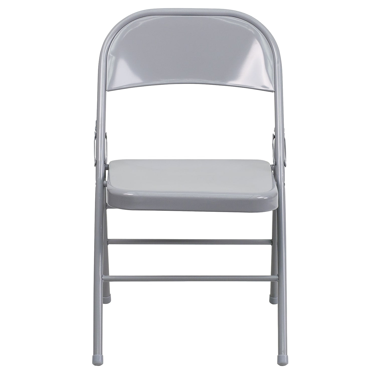 Flash Furniture 4 Pack HERCULES Series Triple Braced & Double Hinged Gray Metal Folding Chair - Image 8