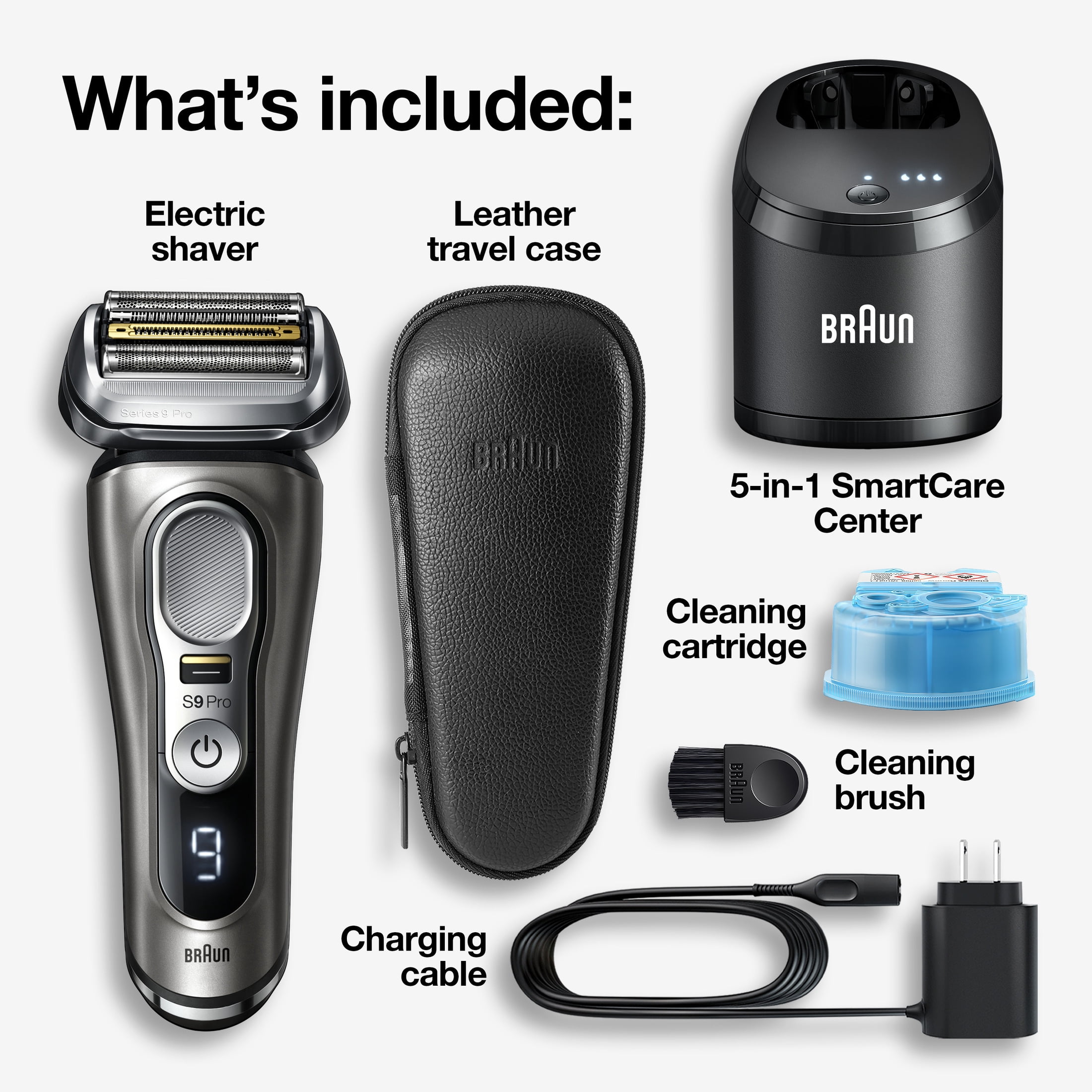 Braun Series 9 Pro Electric Razor for Men with Clean Station, Rechargeable Wet Dry Shaver, 9465cc, Noble Metal - Image 4