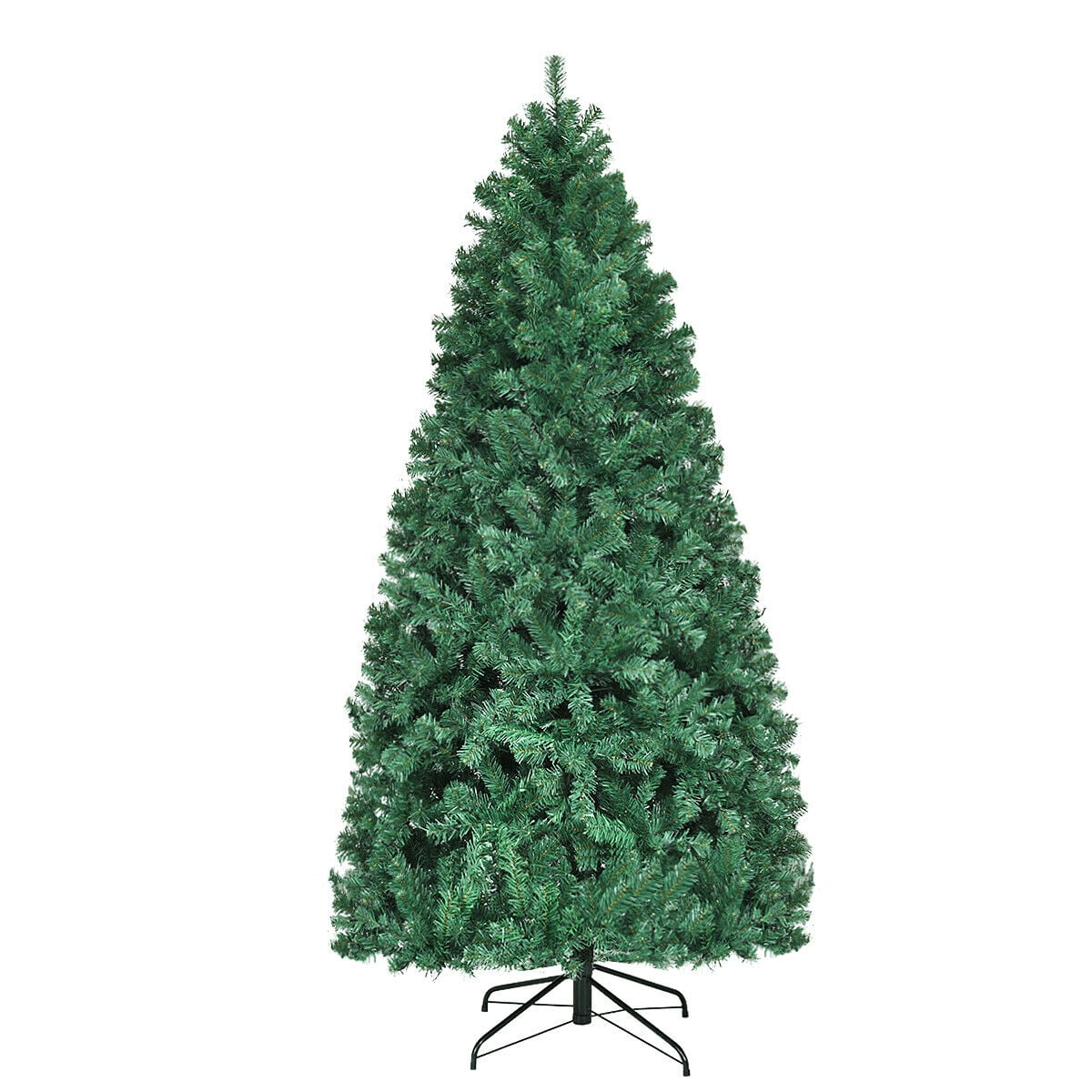 Gymax Pre-Lit PVC 7' Artificial Christmas Tree Hinged LED Lights Metal Stand - Image 9