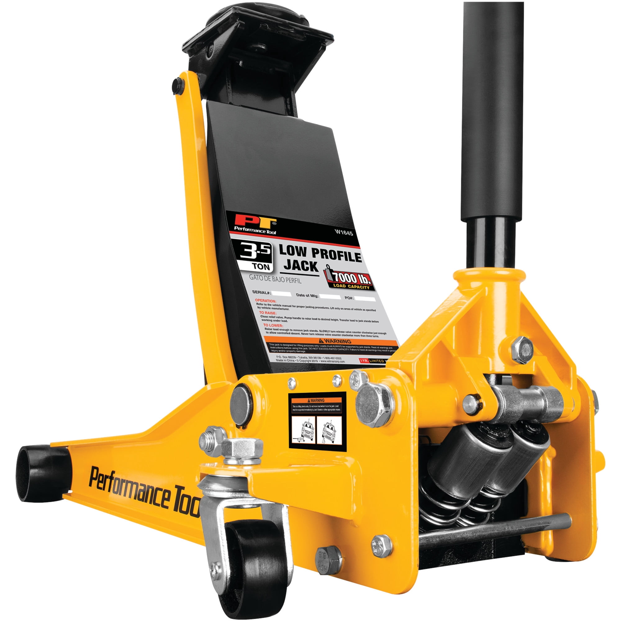 Performance Tool W1645 Professional Low-Profile Swiveling Floor Jack, 3.5-Ton Capacity, Lift Range 3-1/2-Inch to 20-1/2-Inch - Image 7