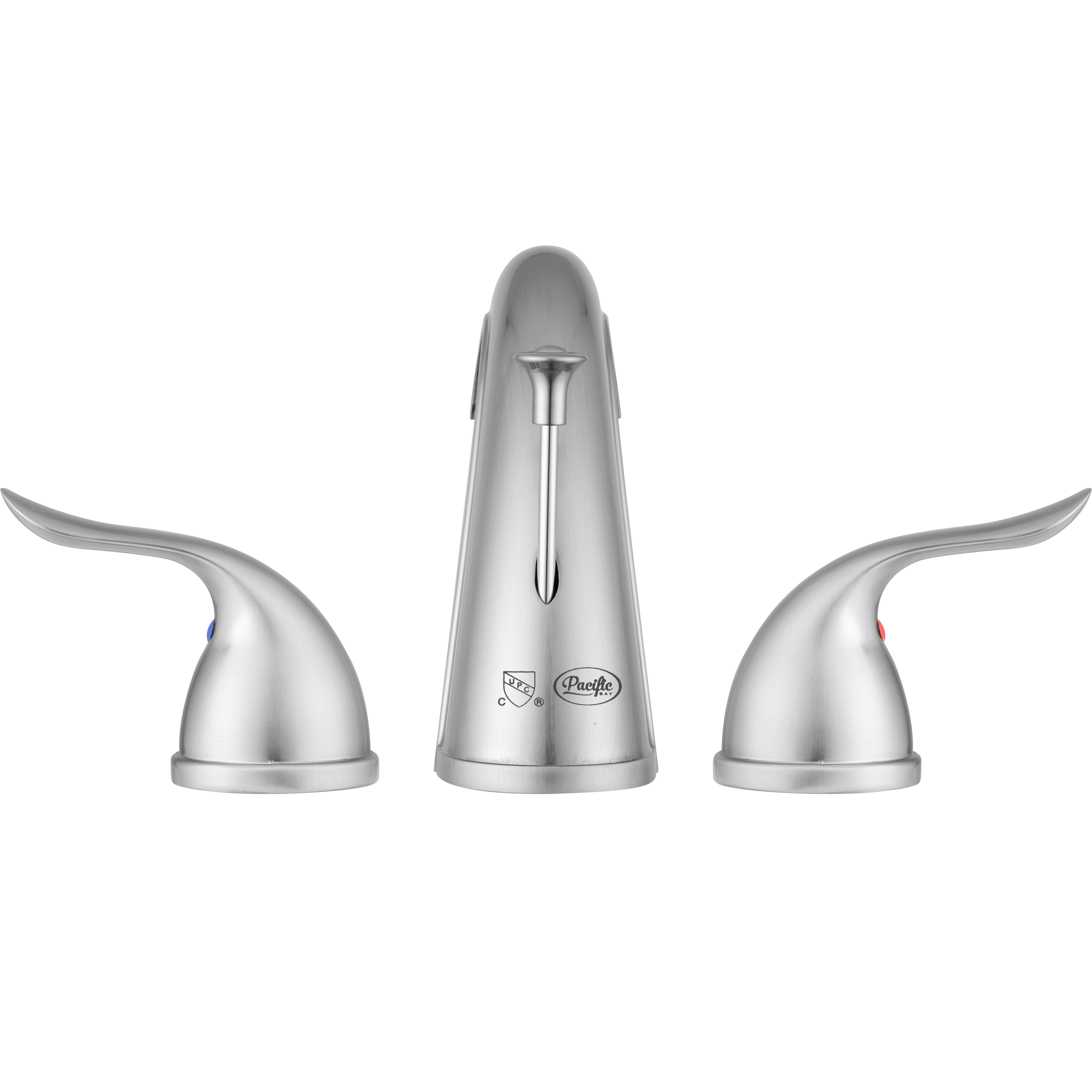 Treviso Widespread Bathroom Faucet with Pop-up by Pacific Bay (Satin Nickel) - Features Classic Easy Turn Winged Levers and Easy Installation - Image 7