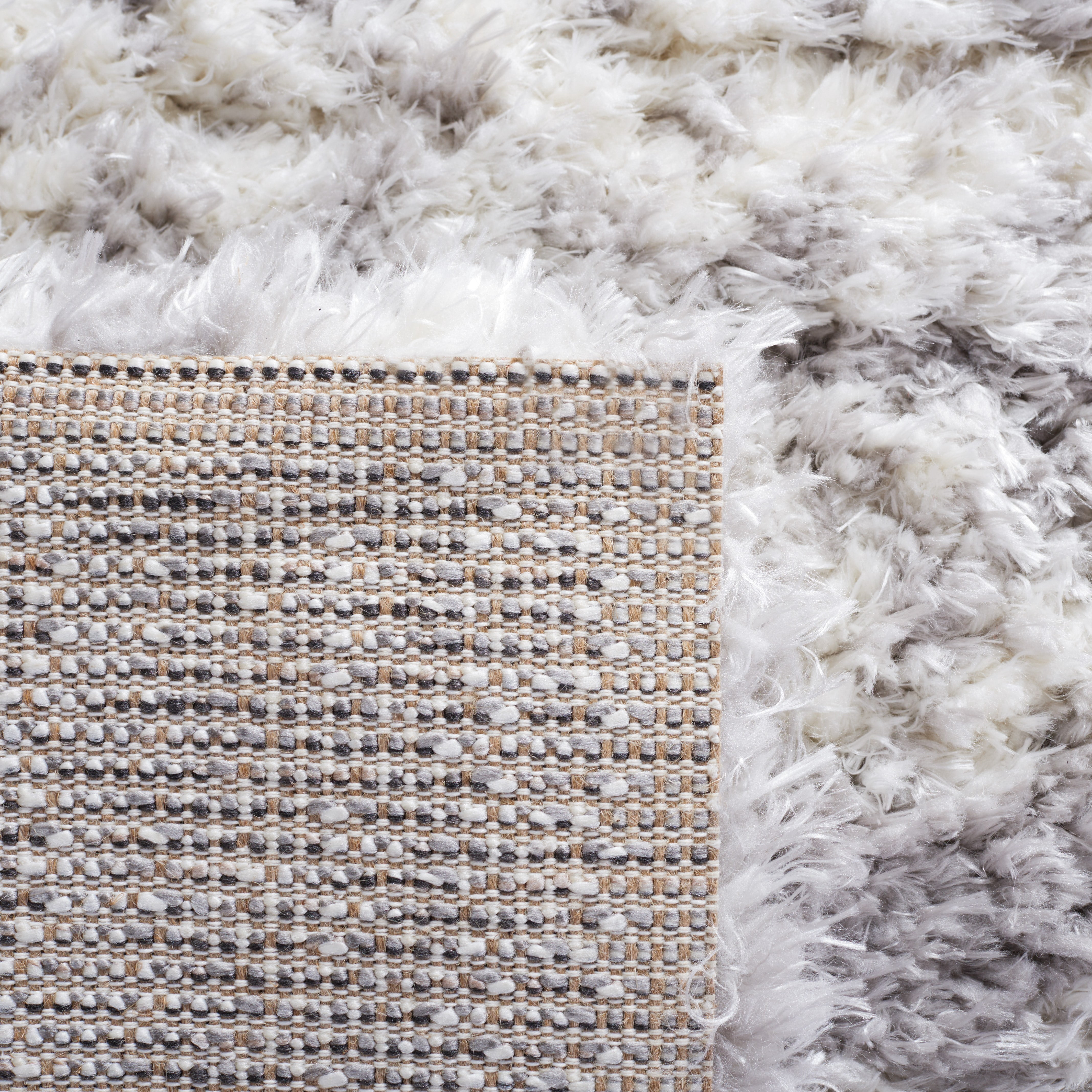 Safavieh Flokati Claudia Aztec Polyester Shag Area Rug, Gray/Ivory, 5'3" x 7'6" - Image 10