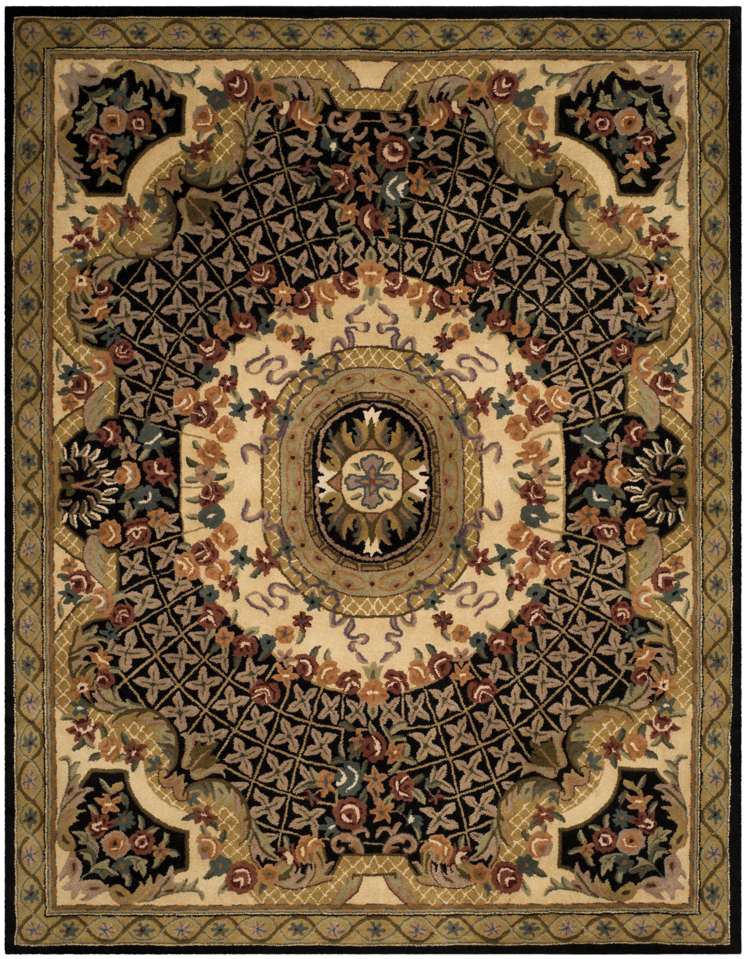 SAFAVIEH Classic Chandler Oriental Wool Area Rug, Black/Gold, 7'6" x 9'6" - Image 6
