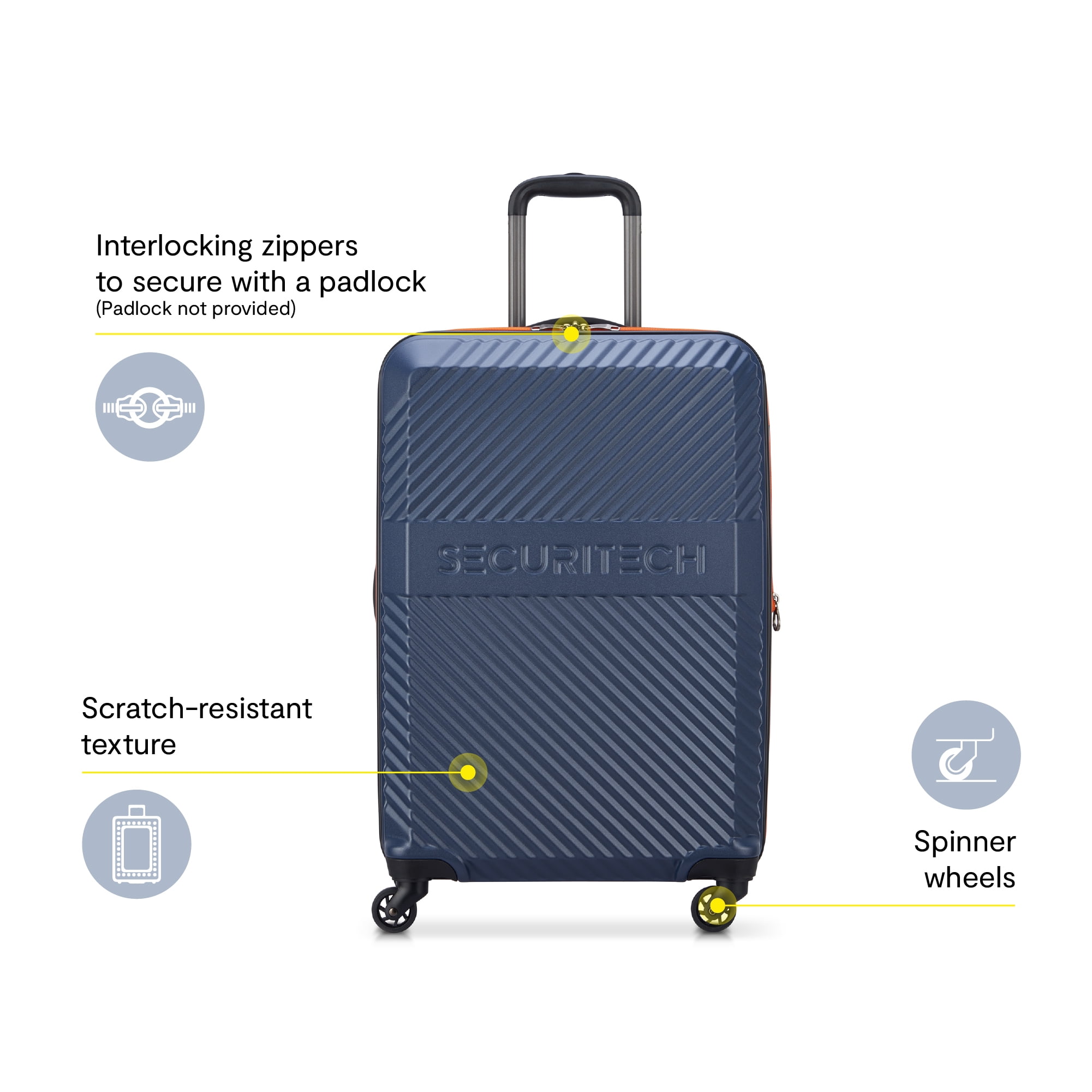 Securitech by Delsey, Patrol 27" Medium Checked Hard Side Spinner Luggage with Divider Pockets, Blue - Image 7