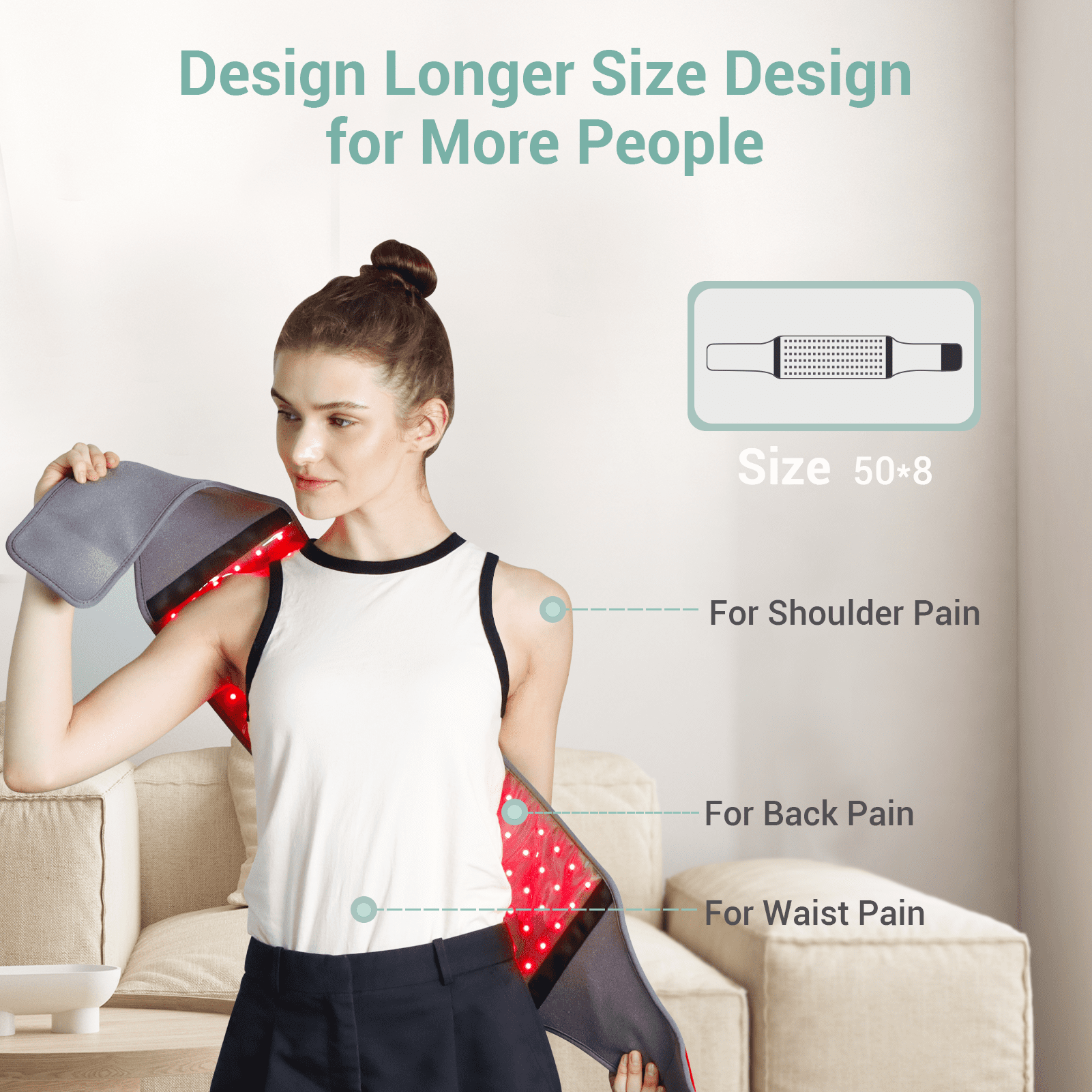 Comfytemp Red Light Heating Pad for Back with 126 LEDs Home Use - Image 7