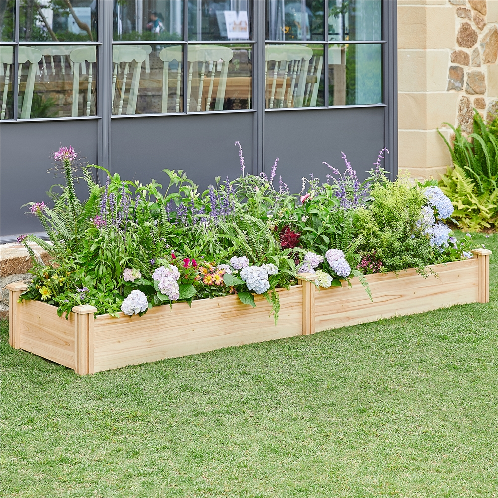 Alden Design Wooden Raised Garden Bed Planter Box for Patio Yard Greenhouse - Image 3