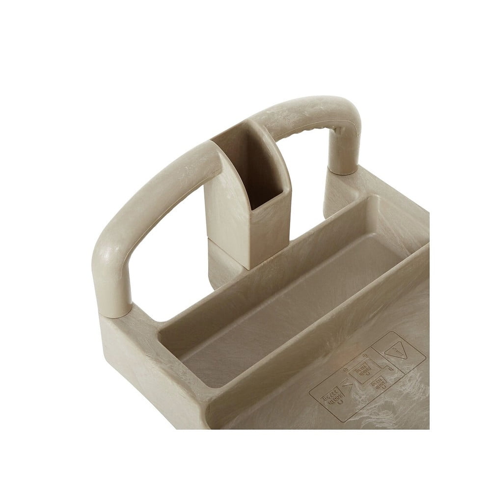 Rubbermaid Commercial Heavy-Duty 2-Shelf 500 lbs. Cap. Utility Cart, 17.13 x 38.5 x 38.88 - Beige - Image 3