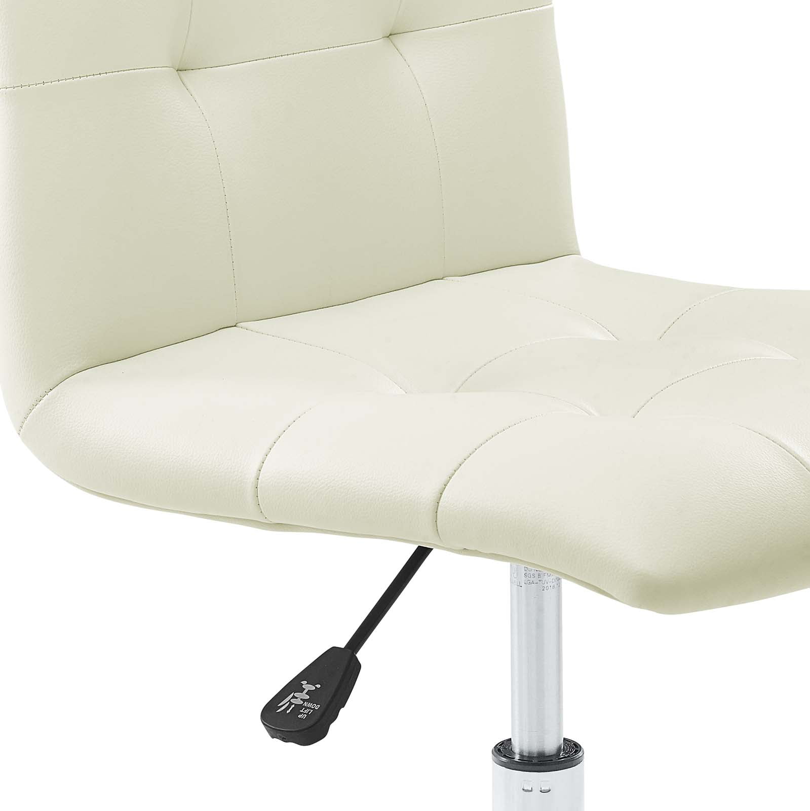 Modway Prim Armless Mid Back Office Chair in White - Image 6