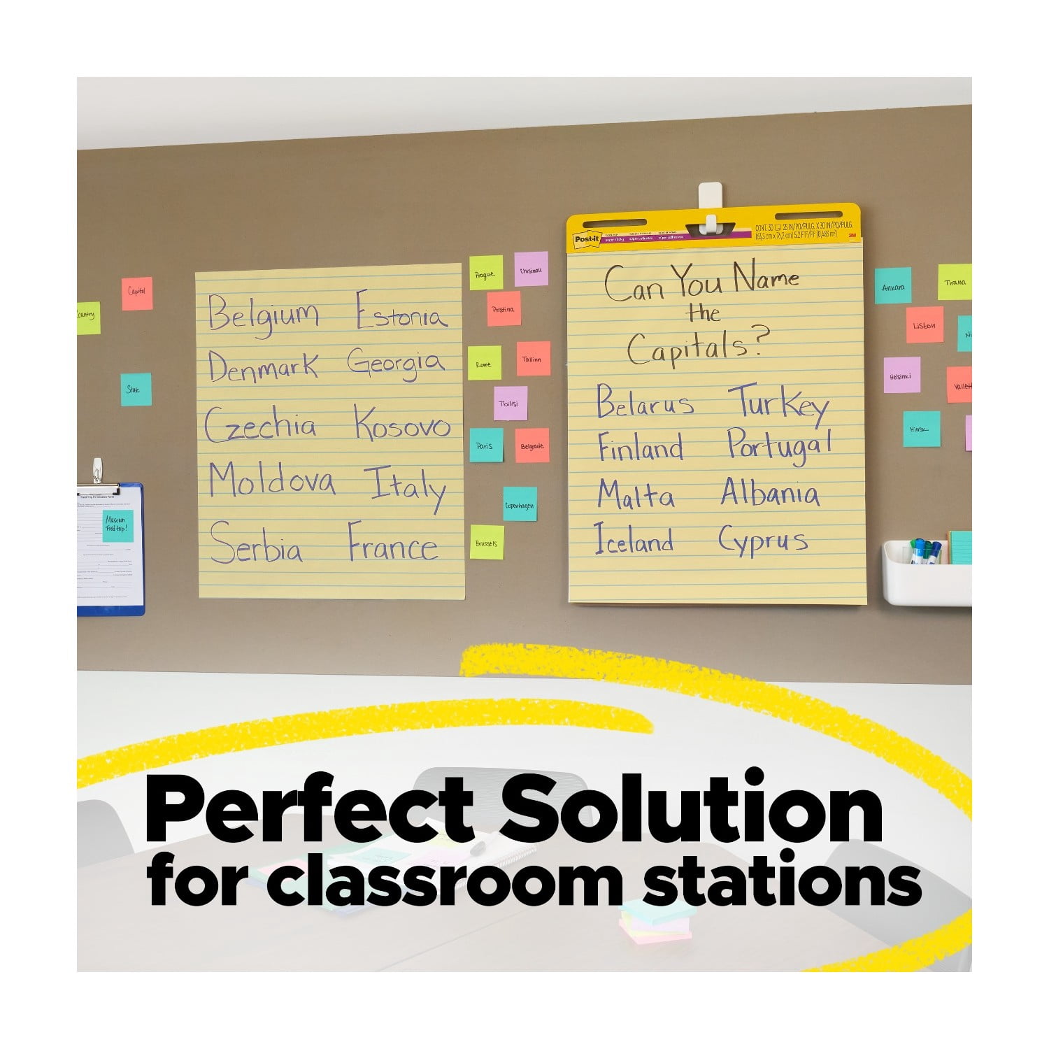 Post-it Super Sticky Easel Pad, Yellow, Lined, 25 in. x 30 in., 4 Pads - Image 4