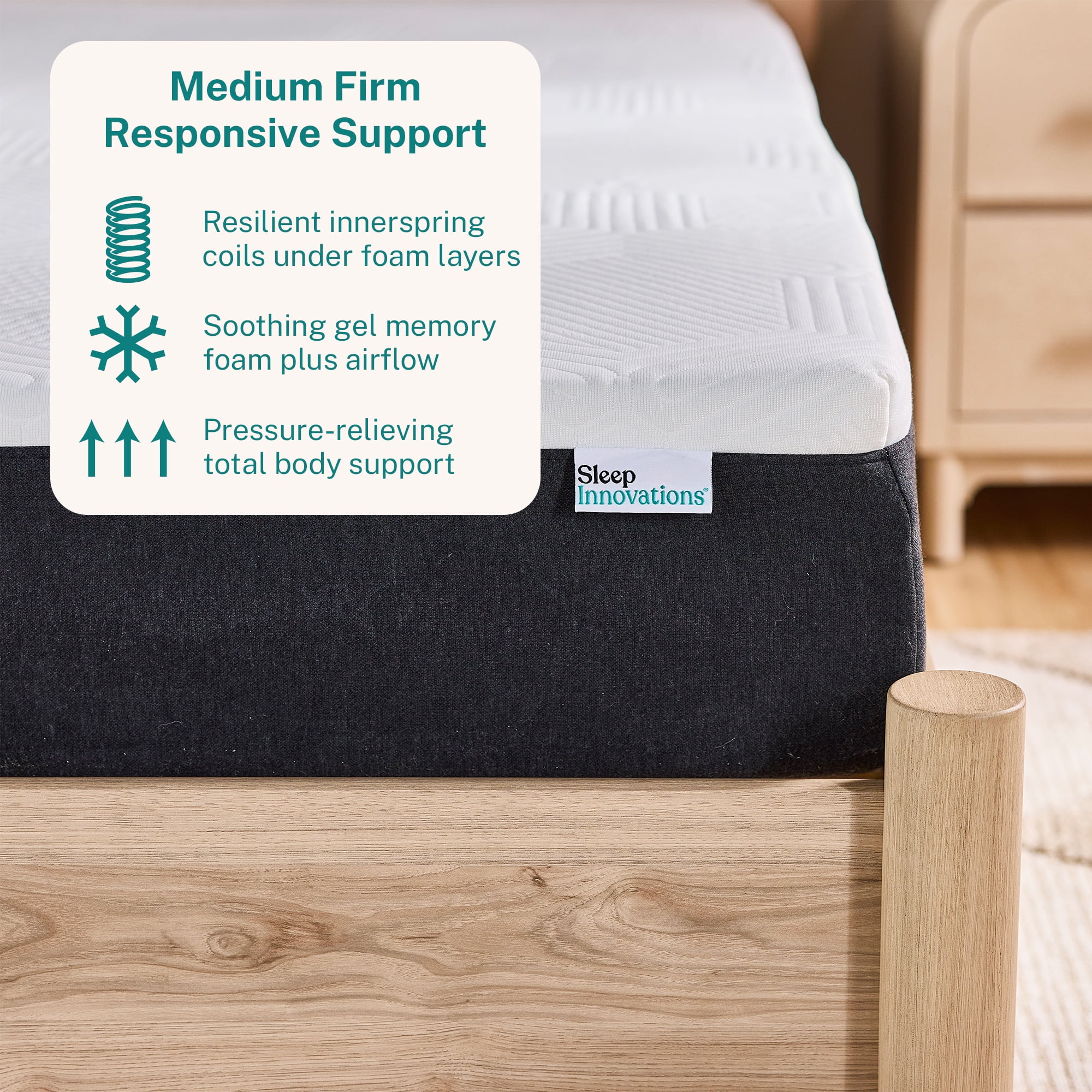 Sleep Innovations 10" Carson Hybrid Mattress, Queen - Image 3