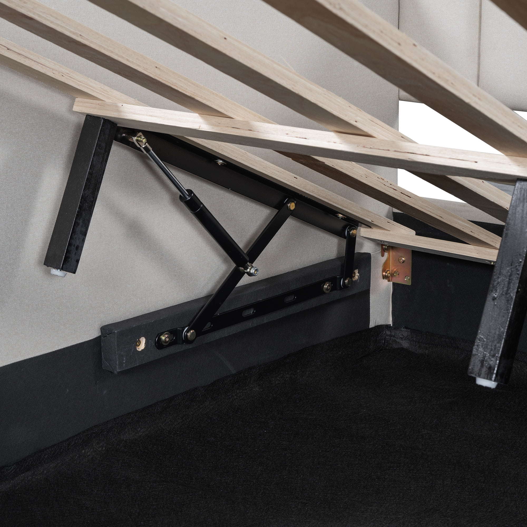 Euroco Modern Upholstered Full Size Daybed, Lift up Storage Bed for Kids Teens, White - Image 3