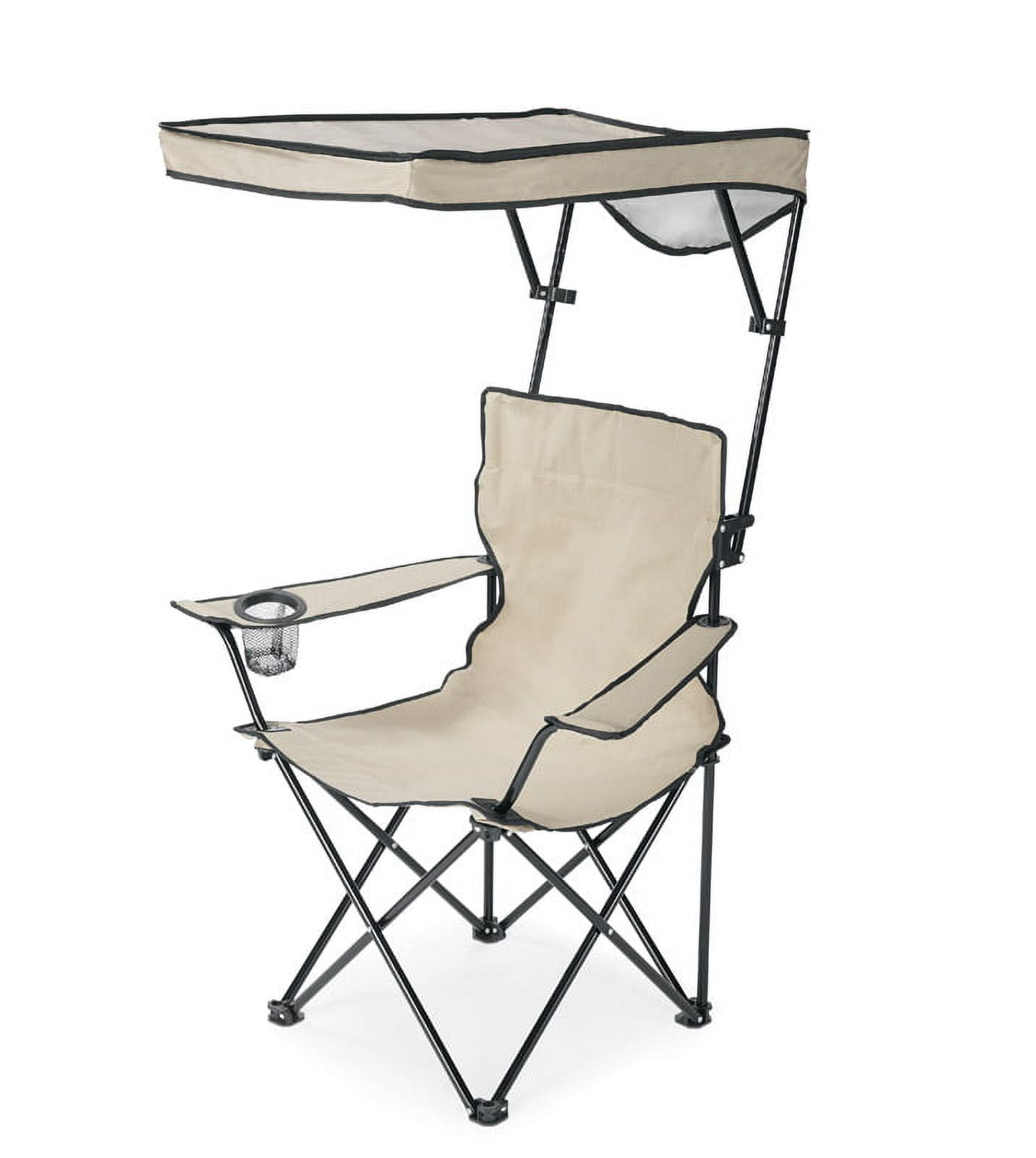 QuikShade Taupe Canopy Folding Quad Chair - Image 3