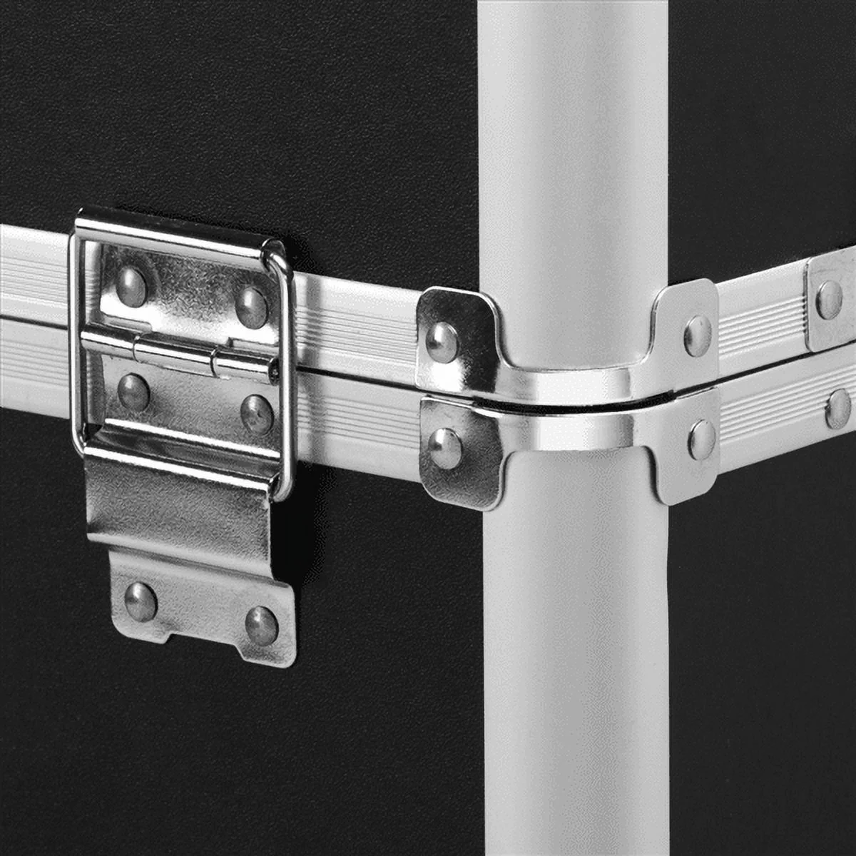 4 360-degreed Wheels 3-in-1 Professional Aluminum Artist Rolling Trolley Makeup Train Case Cosmetic Organizer Makeup Case for Beauty Chains W/shoulder Straps (Black) - Image 2