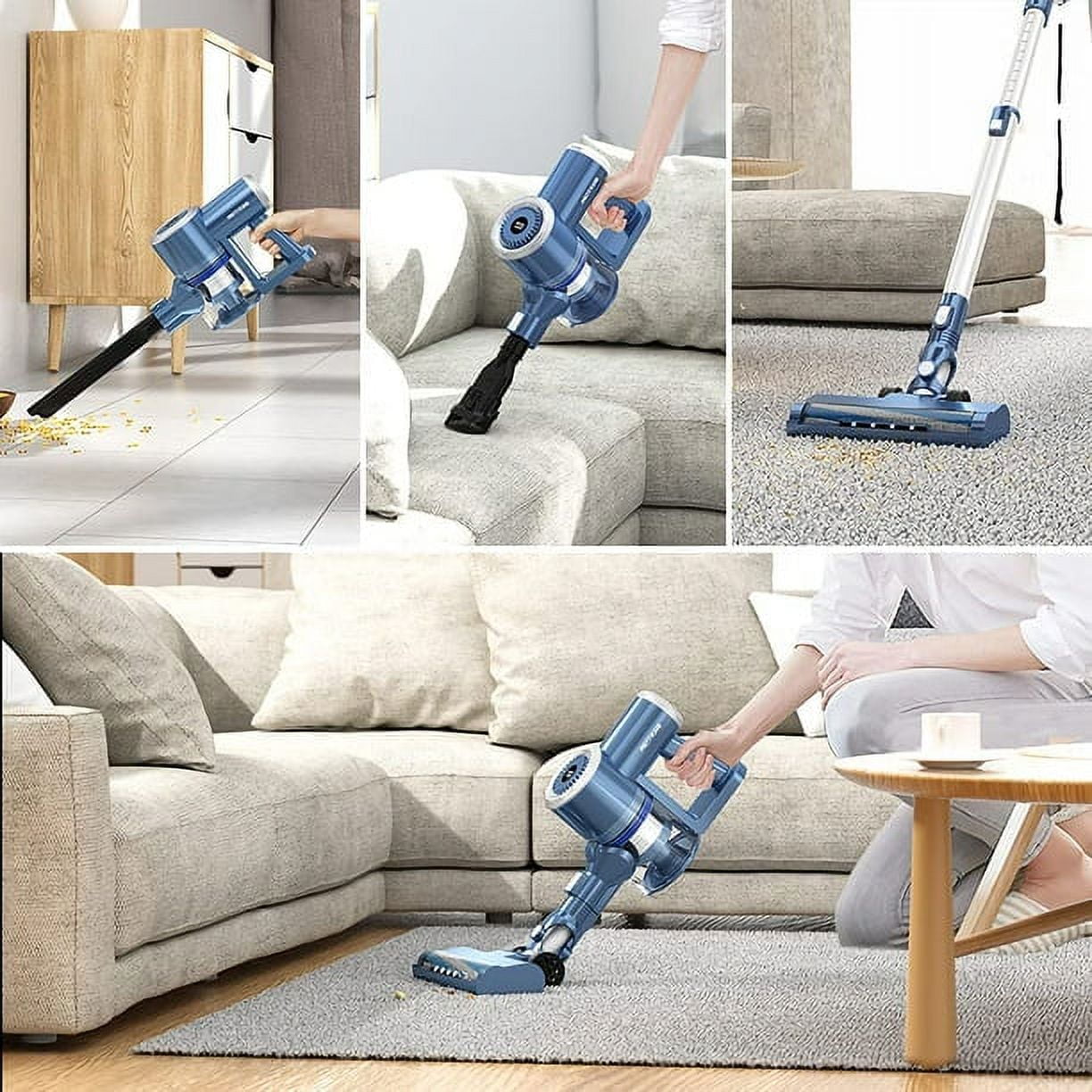 Prettycare Cordless Stick Vacuum Cleaner Lightweight Upright for Carpet Hard Floor Pet Hair W200 - Image 6