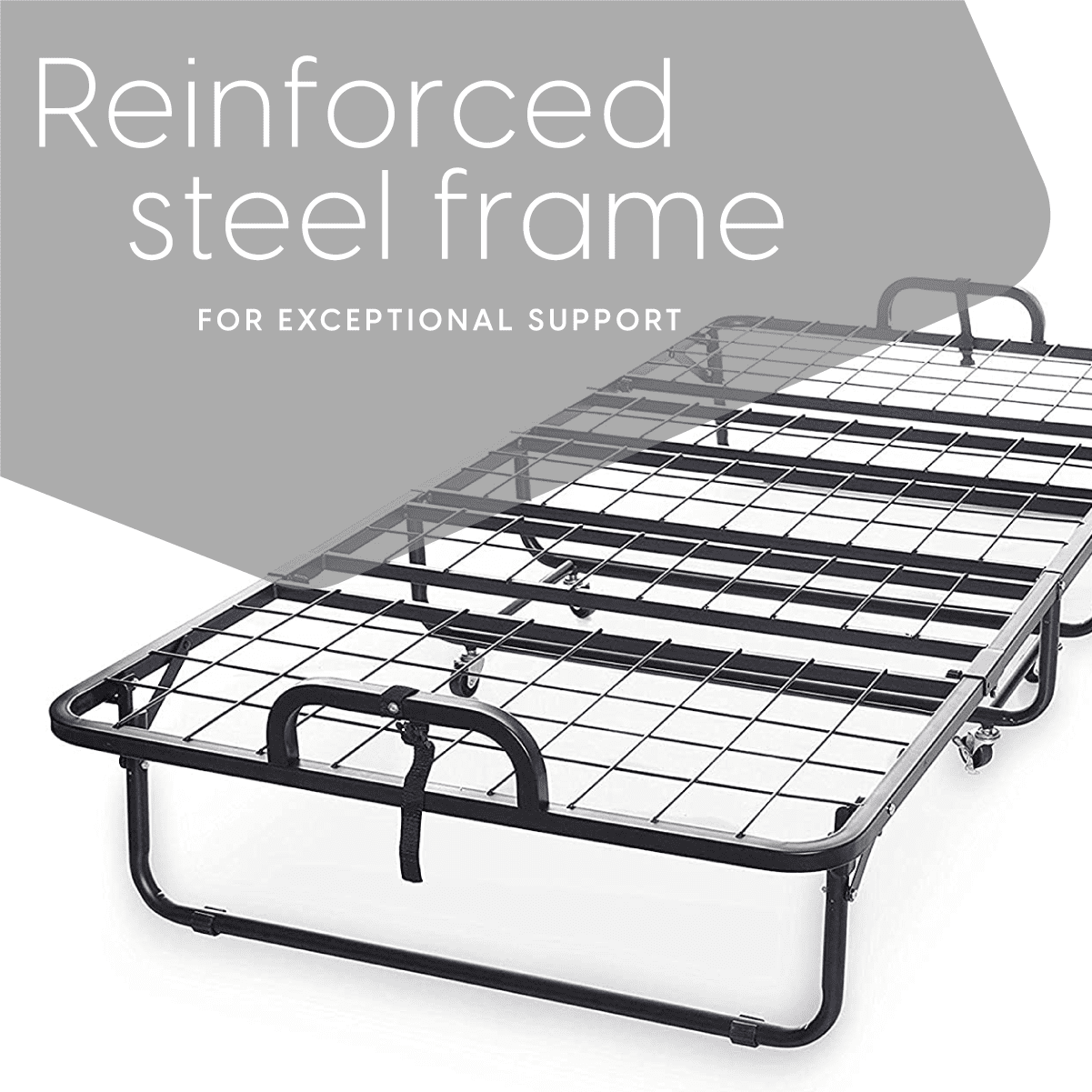 Milliard Diplomat Adjustable Size Modern Folding Bed with Memory Foam Mattress - Image 6