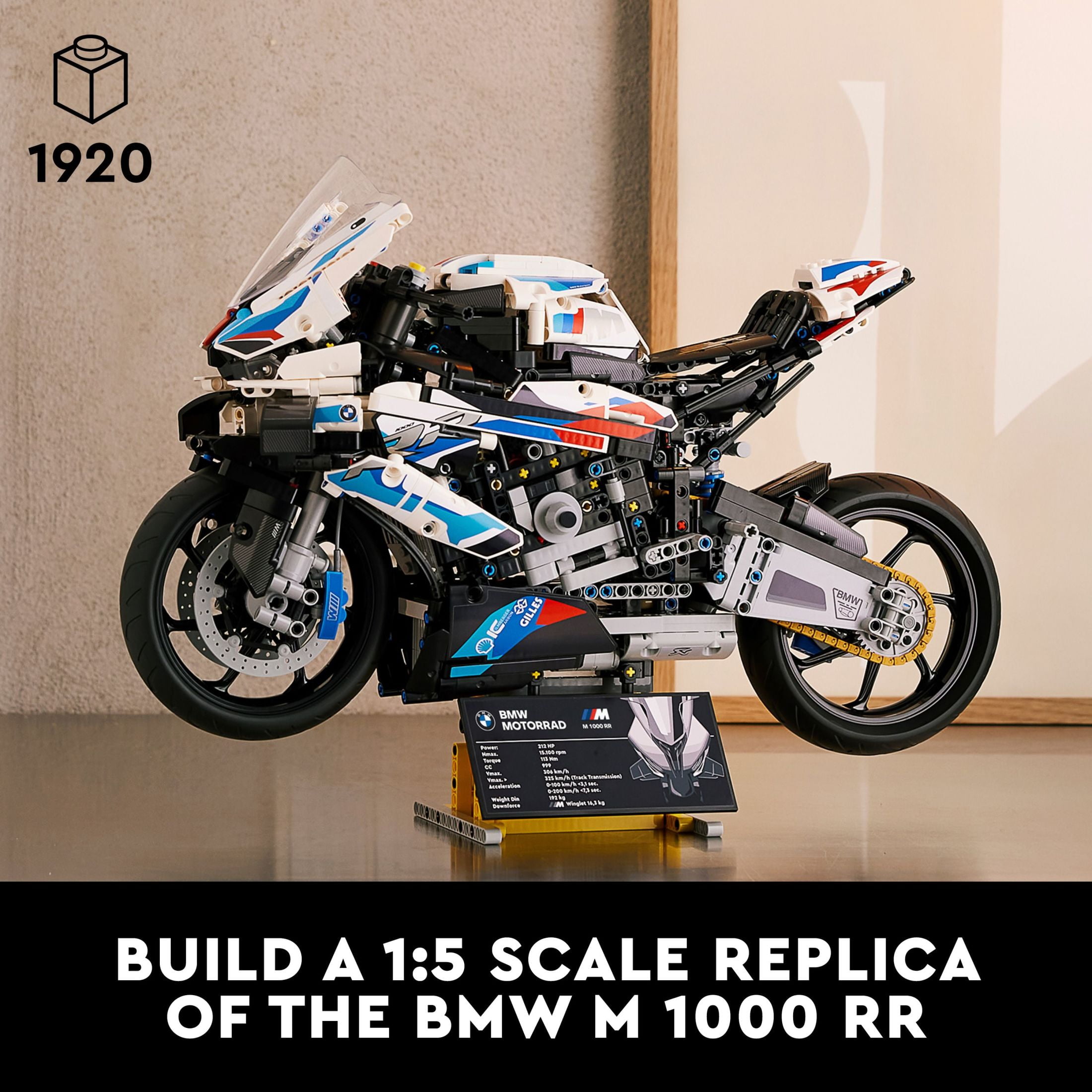 LEGO Technic BMW M 1000 RR 42130 Motorcycle Model Kit for Adults, Build and Display Motorcycle Set with Motorcycle Gift Idea - Image 7