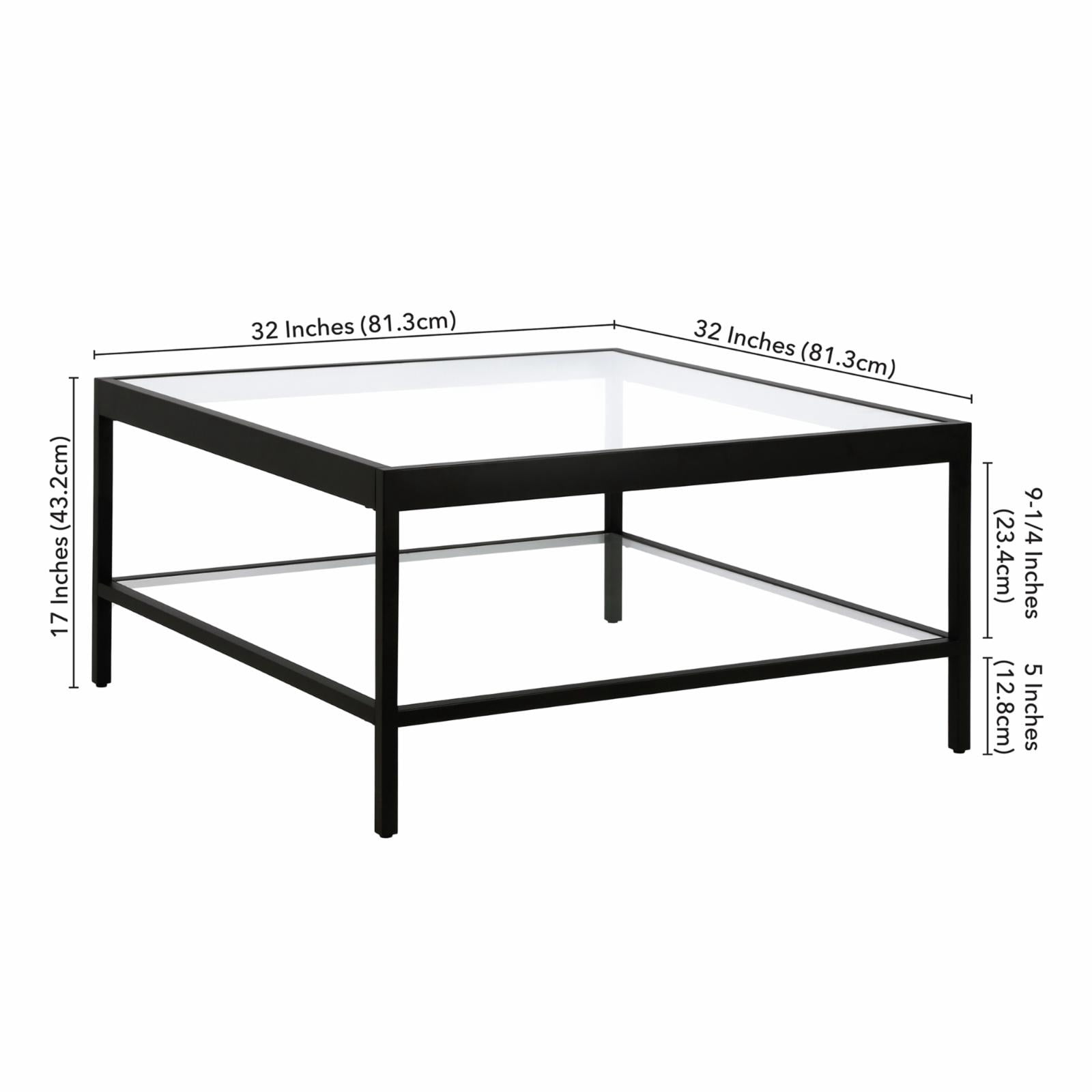 Evelyn&Zoe Alexis 32" Wide Square Coffee Table, Blackened Bronze - Image 3