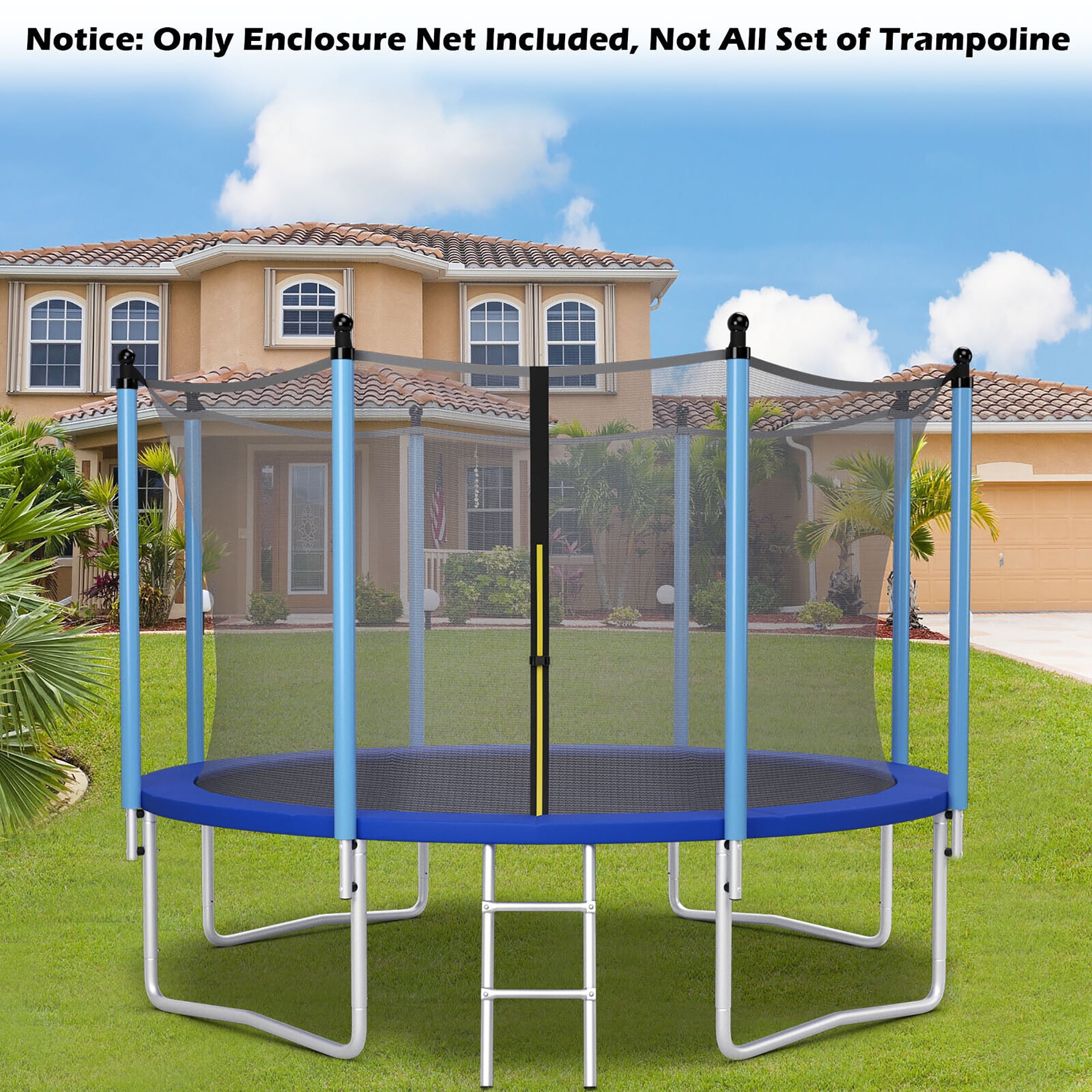 Gymax 16FT Trampoline Replacement Safety Enclosure Net for 12 Poles Weather-Resistant - Image 6