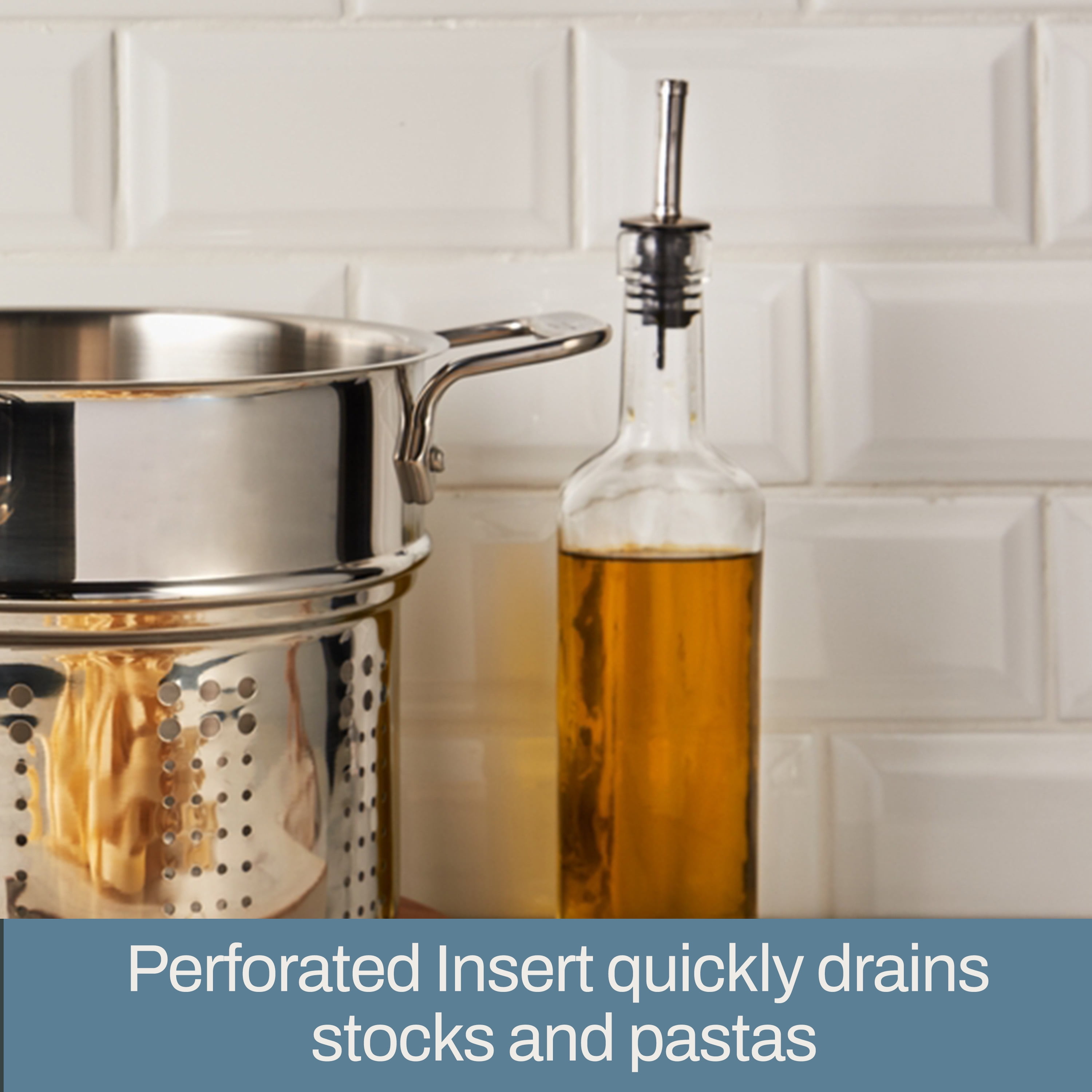 All-Clad Gourmet Accessories, Pasta Pot with Perforated Insert and lid, 6 quart - Image 2