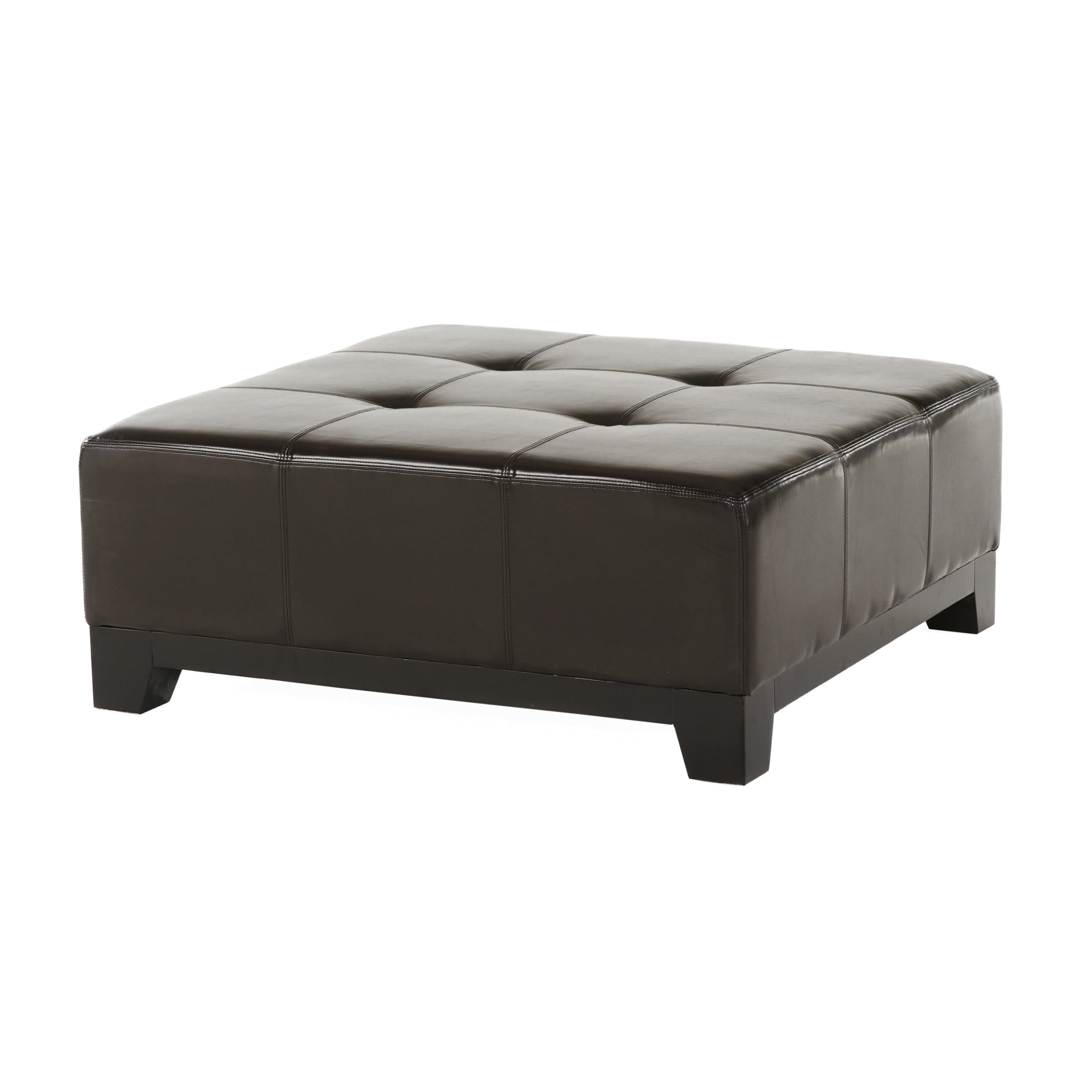 Wilmette Bonded Leather Ottoman, Espresso/Dark Brown - Image 2