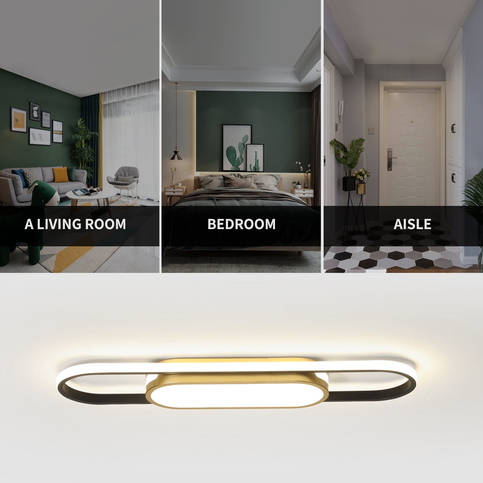 Garwarm Modern LED Flush Mount Ceiling Lights Dimmable LED Ceiling Lamp with Remote Control 40W Acrylic Linear Ceiling Lighting Fixtures for Living Room Dining Kitchen Bedroom (3000-6500K) - Image 8