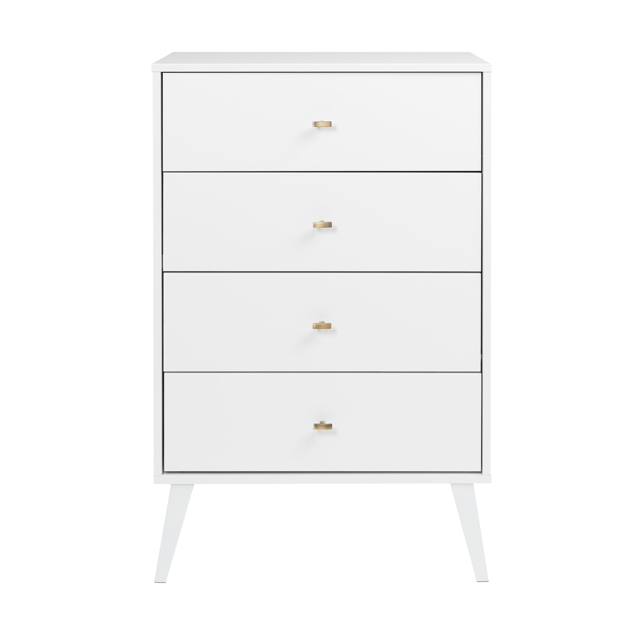 Prepac Milo Mid Century Modern 4-Drawer Vertical Chest, White - Image 6