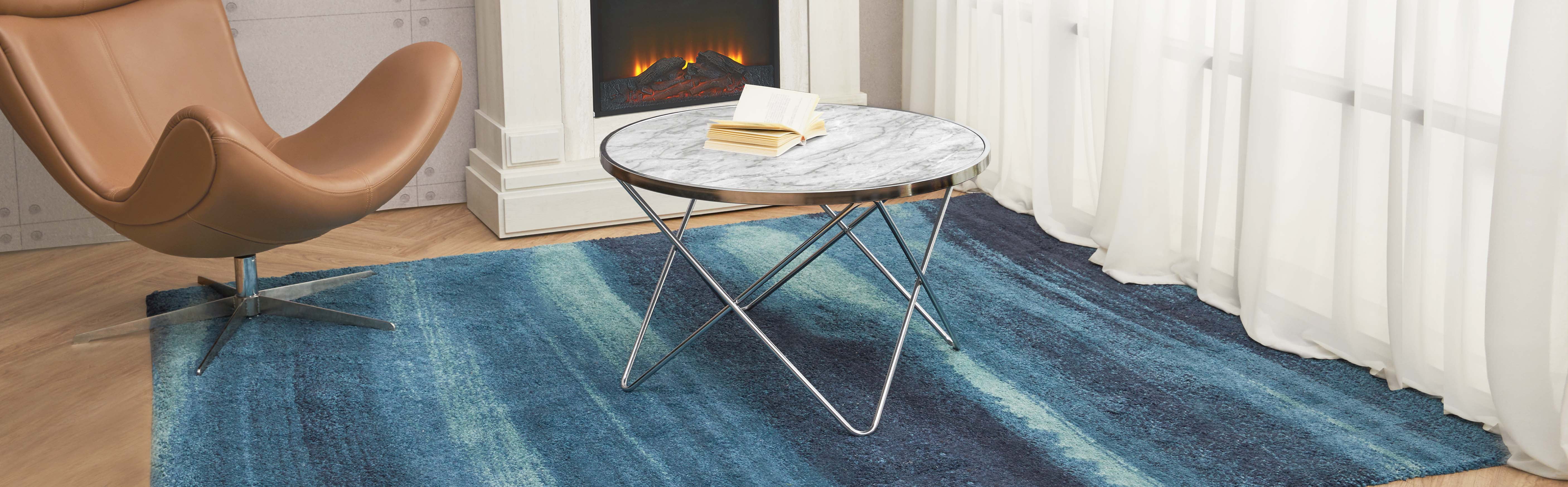 Teamson Home Margo Small Round Faux White Carrara Marble Coffee Table, White - Image 10