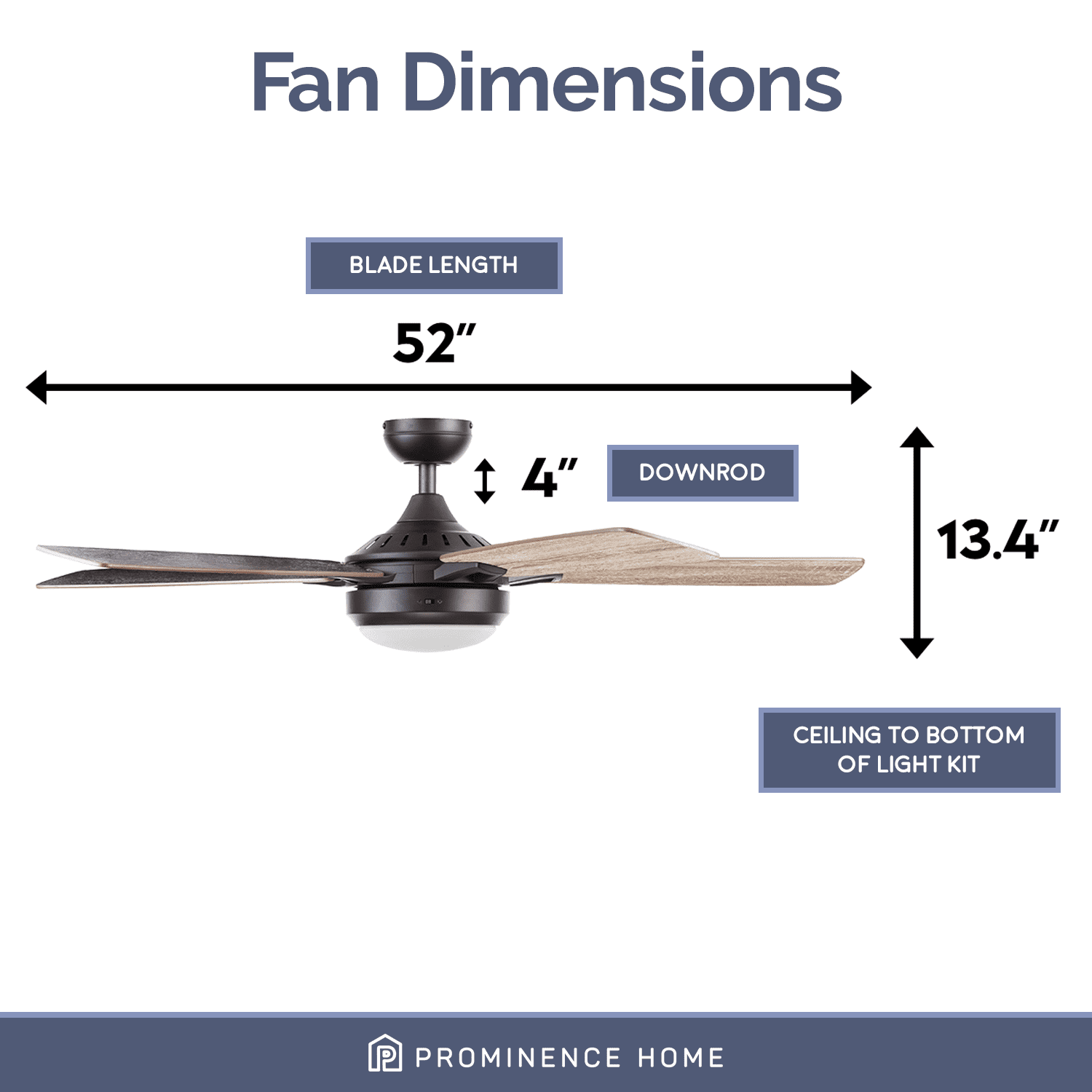 Prominence Home Lorelai 52" Bronze Modern Ceiling Fan with 5 Blades, Integrated LED Light Kit & Smart Remote - Image 4