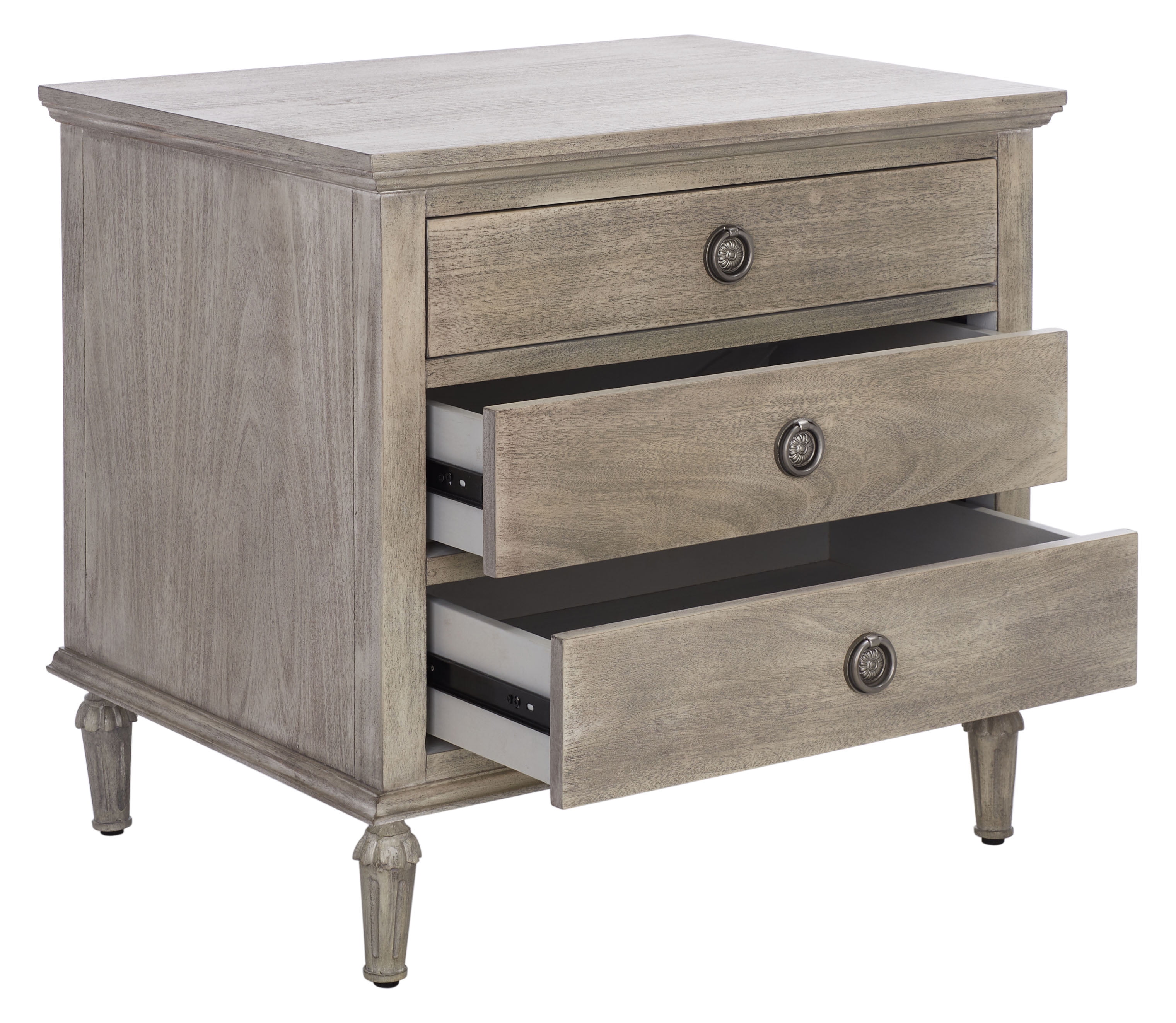 SAFAVIEH Couture Lisabet Contemporary Nightstand with 3 Drawers, Light Grey - Image 4