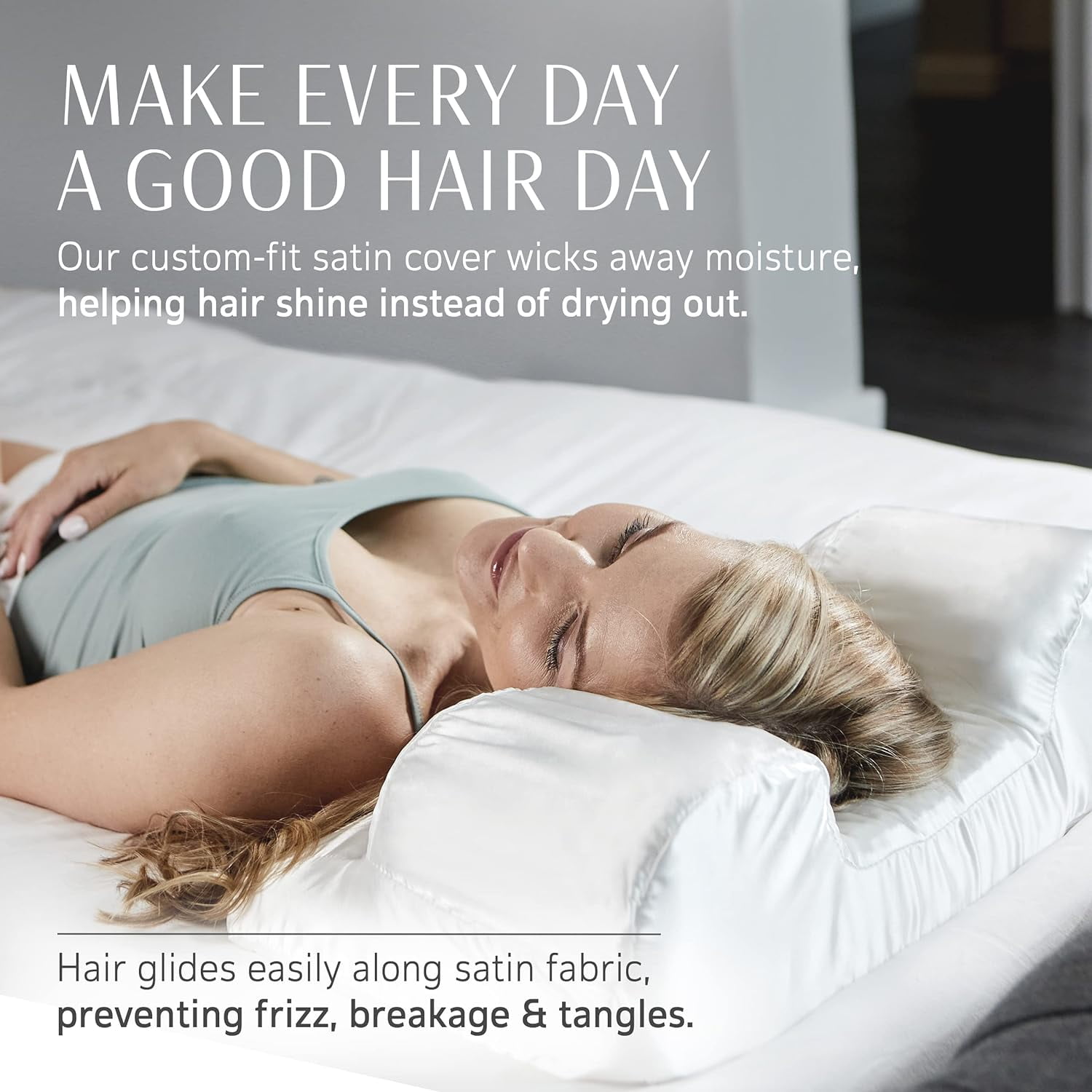 YourFacePillow Habit-Forming Memory Foam Neck Pillows, White Solid Print, 1 Count - Image 6