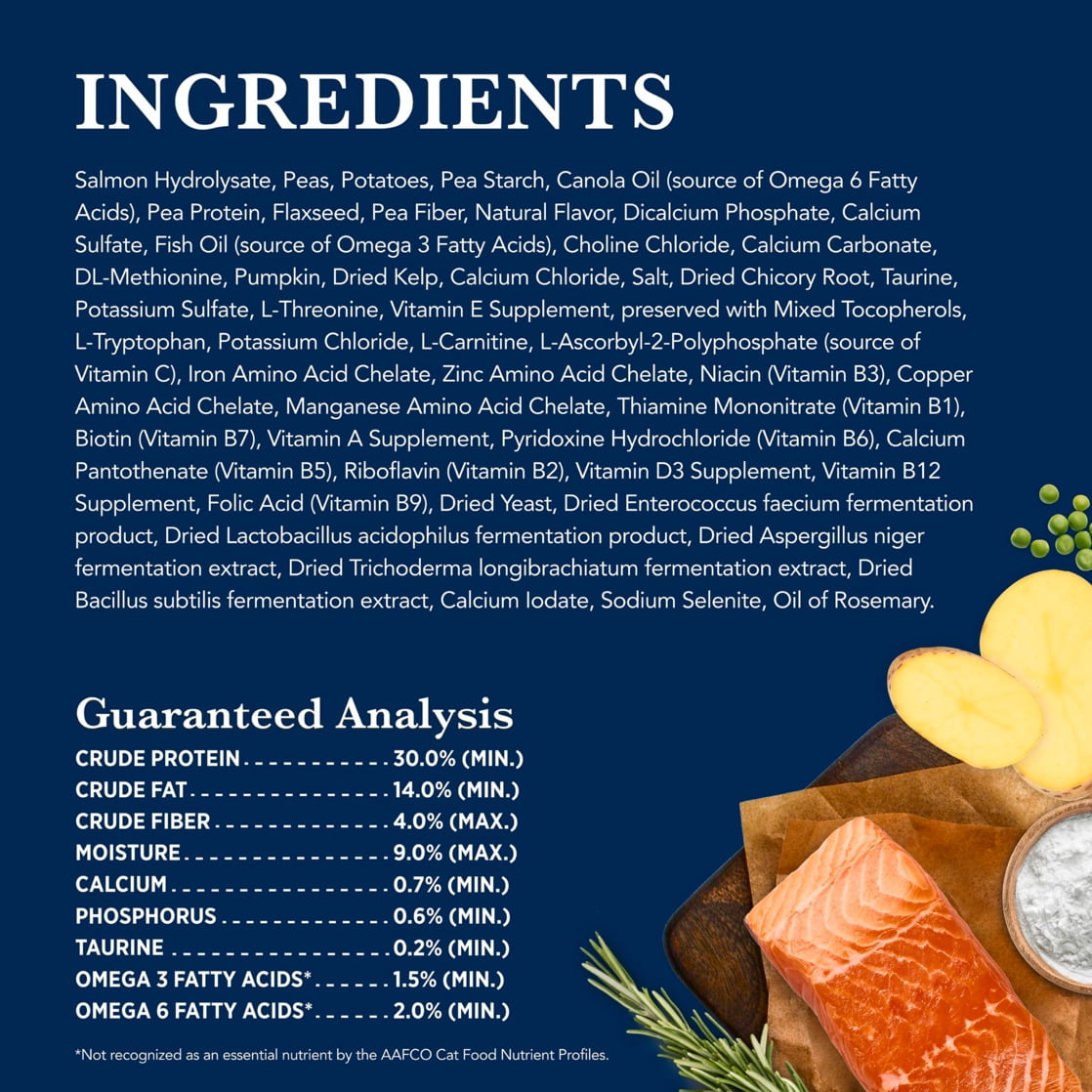 Blue Buffalo Natural Veterinary Diet HF Hydrolyzed Food Intolerance Dry Cat Food, Salmon - Image 3