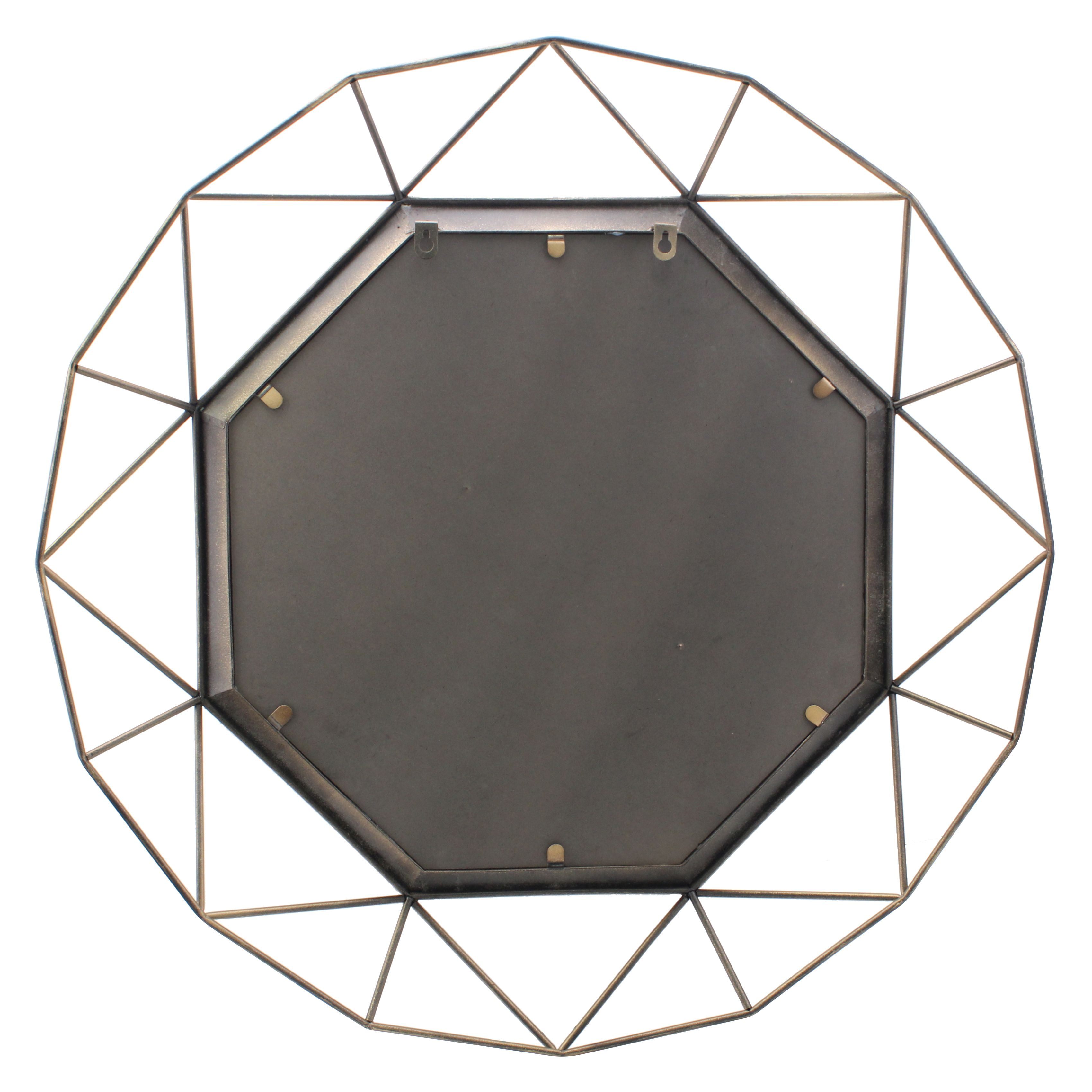 Stonebriar Collection 28.3" Gold Modern Geometric Metal Wall Mirror - Image 7
