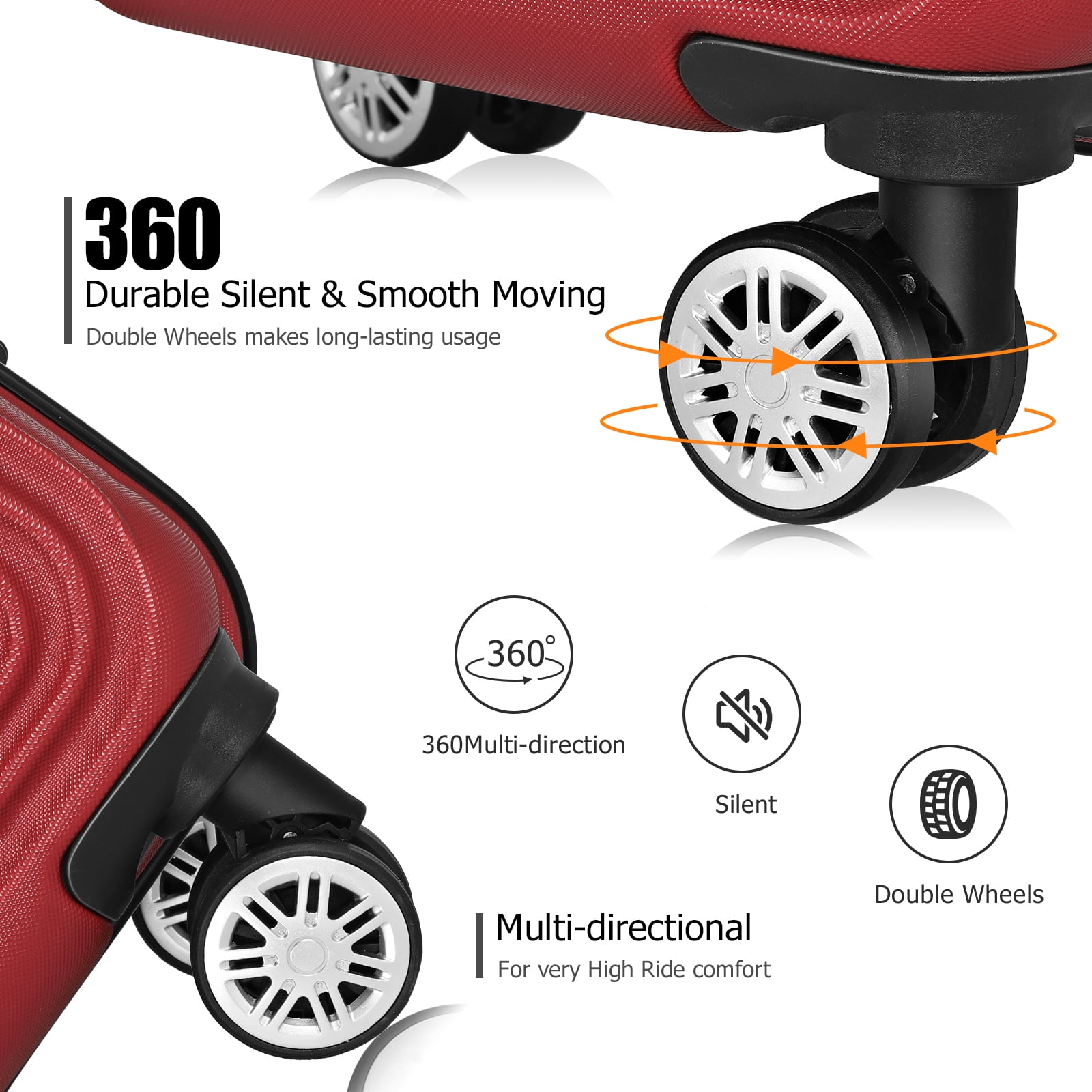 Hikolayae Medallion Hardside Spinner Luggage Sets in Scarlet Red, 3 Piece - TSA Lock - Image 2