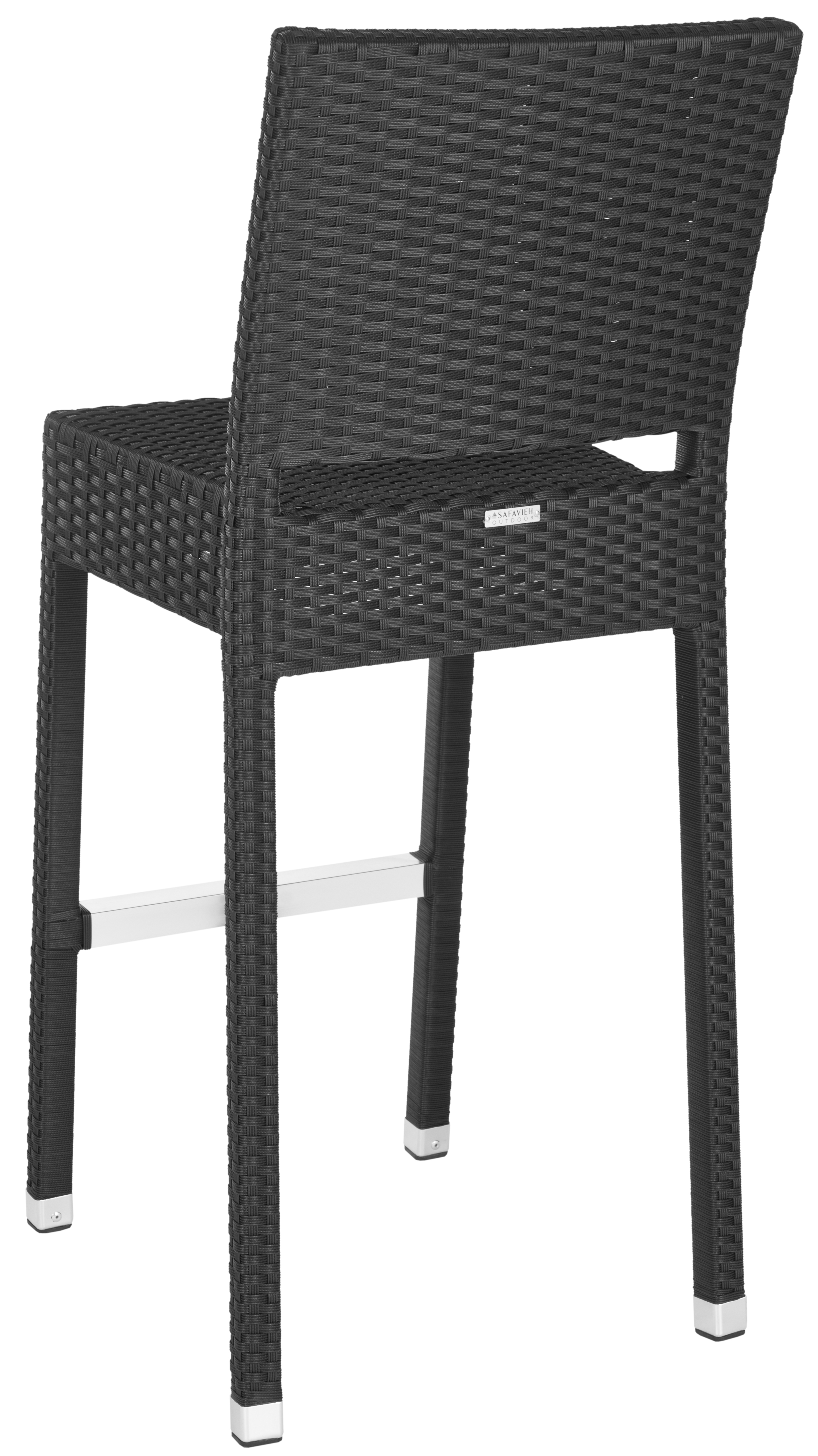 SAFAVIEH Bethel 43.5 in. High Indoor/Outdoor Rattan Bar Stool, Black - Image 8