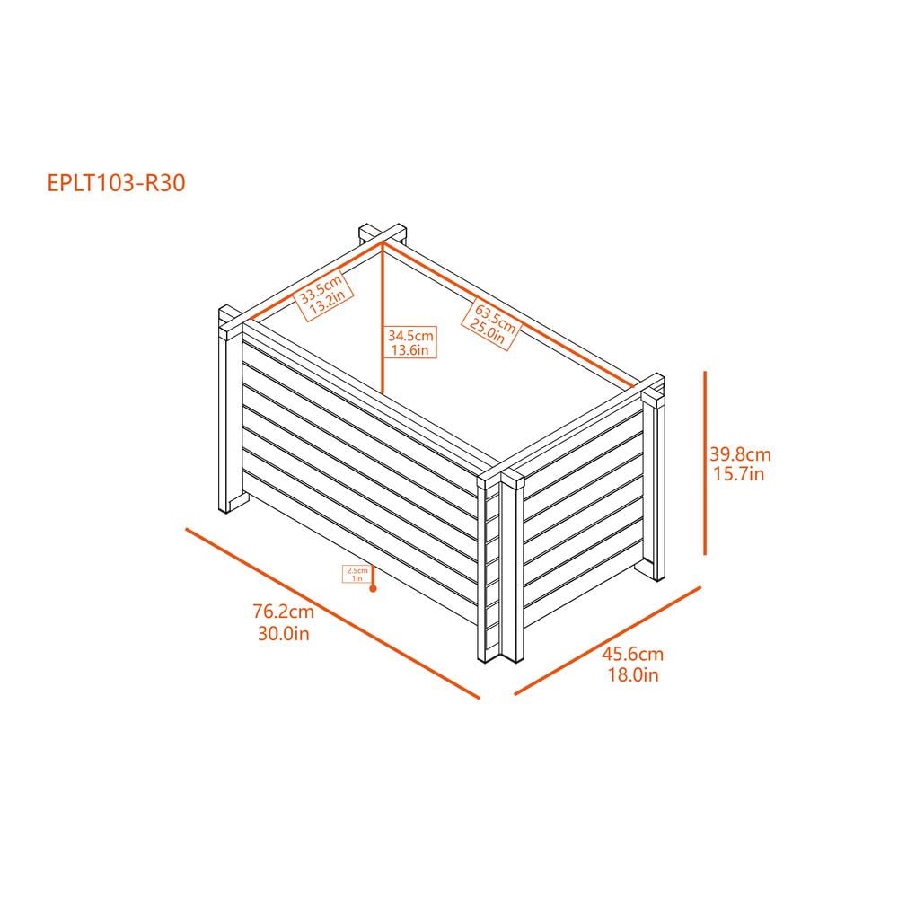 New Age Garden 30" Rectangular Planter in Maple - Image 7