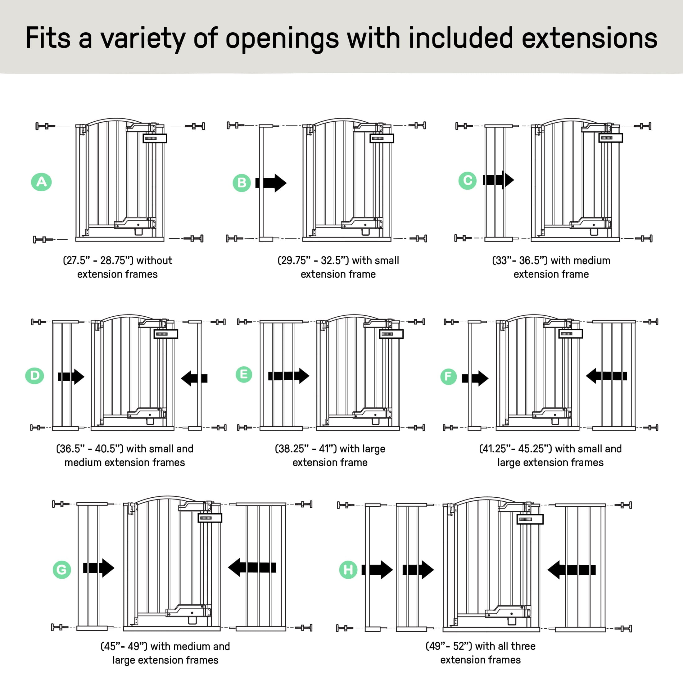 Ingenuity Thruway 52W Series Pet and Baby Gate, Espresso Metal, Openings from 27.5” to 52" Wide - Image 5