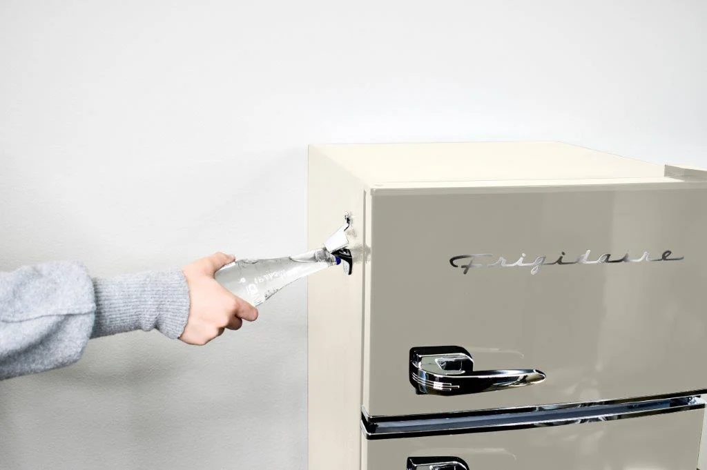 Frigidaire, 3.1 Cu. Ft. 2 Door Retro Compact Refrigerator , Built-In Side Bottle Opener, Cream - Image 6