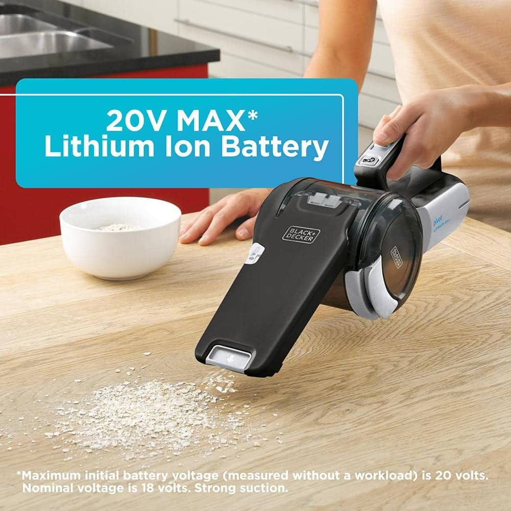 BLACK+DECKER dustbuster Pivot Cordless Handheld Vacuum, for Home & Car, with Pivoting Wide Mouth Nozzle, BDH2000PL, Black - Image 4