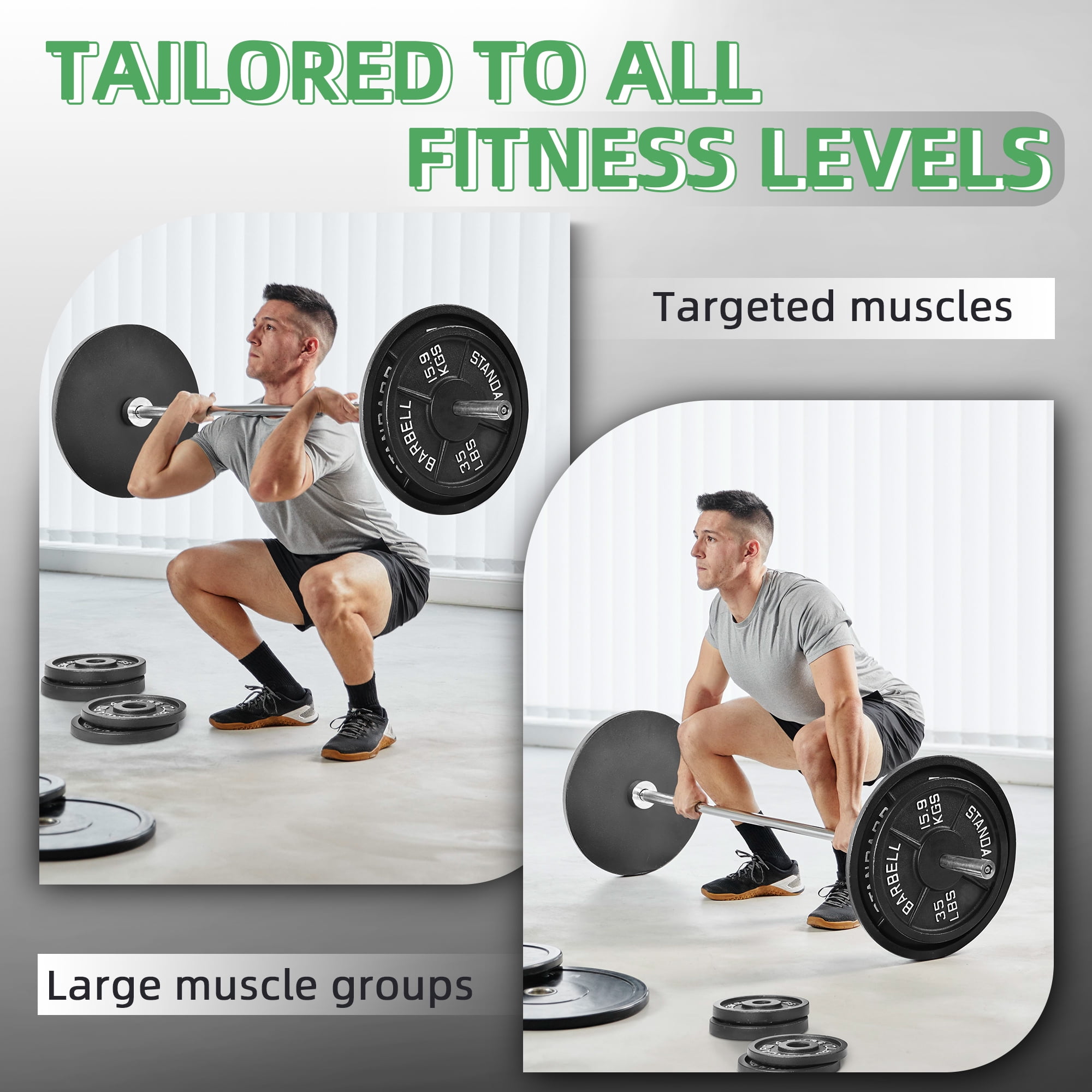 BalanceFrom Classic Cast Iron Weight Plates for Strength Training, 1-Inch, 45-Pound, Pair - Image 6