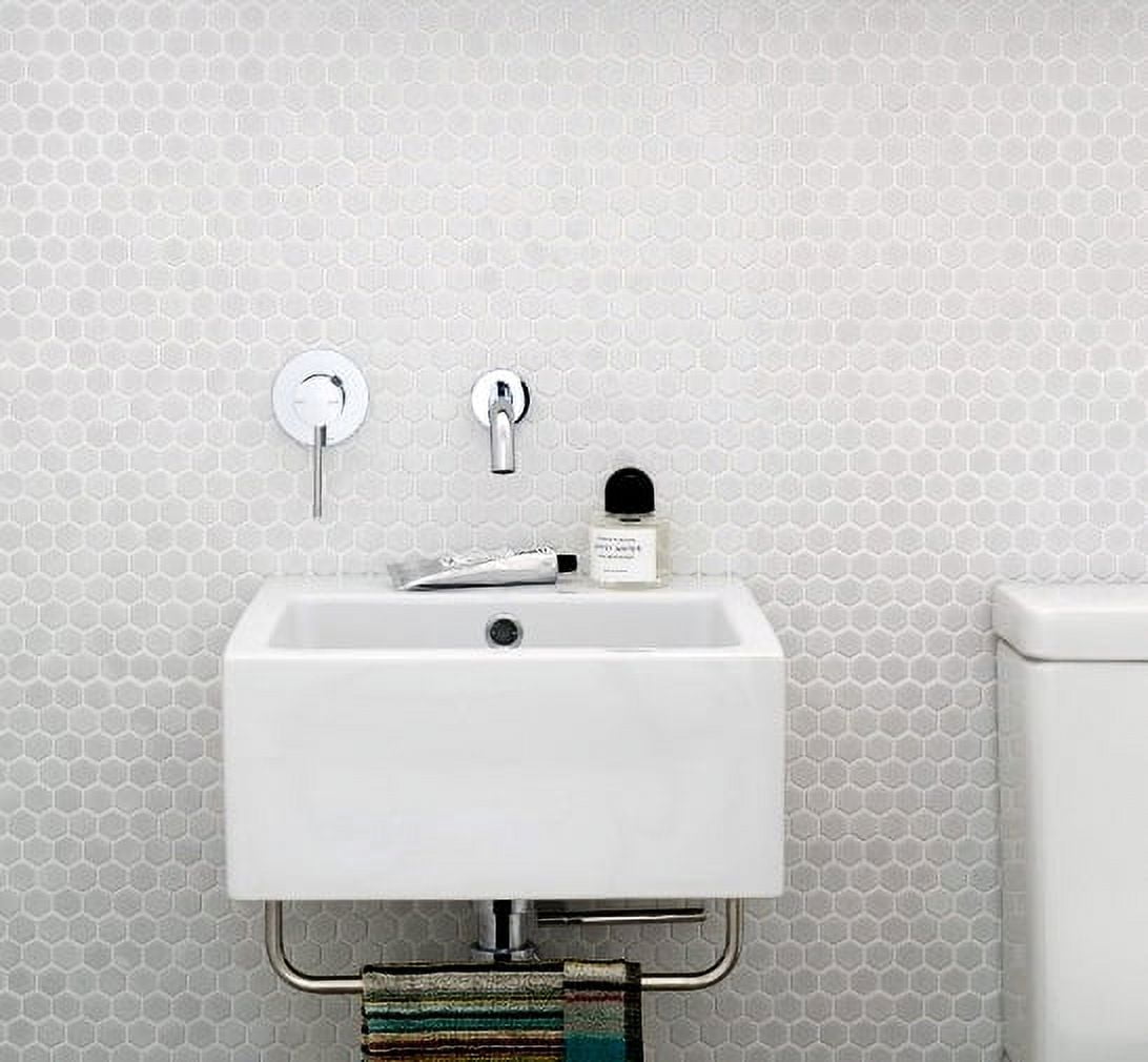 WS Tiles - Value Matte White 11.8 in. x 10.2 in. Porcelain 1" Hexagon Mosaic Floor & Wall Tile (9 sq. ft / Case) - Image 5