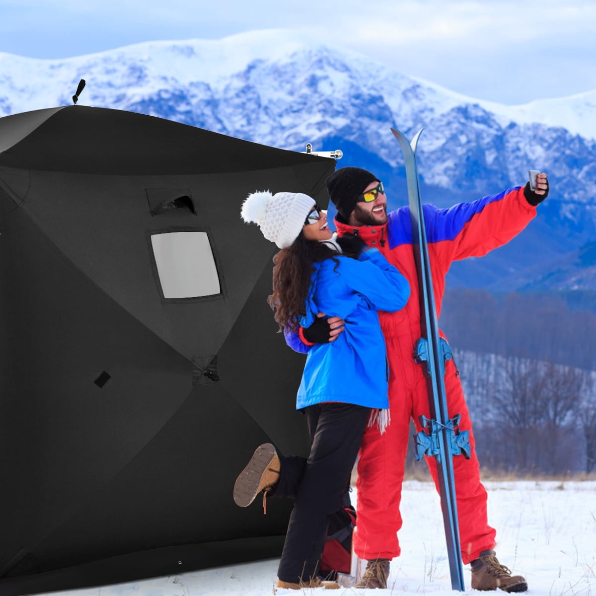 Costway 2-person Ice Fishing Shelter Tent Portable Pop Up House Outdoor Fish Equipment - Image 6