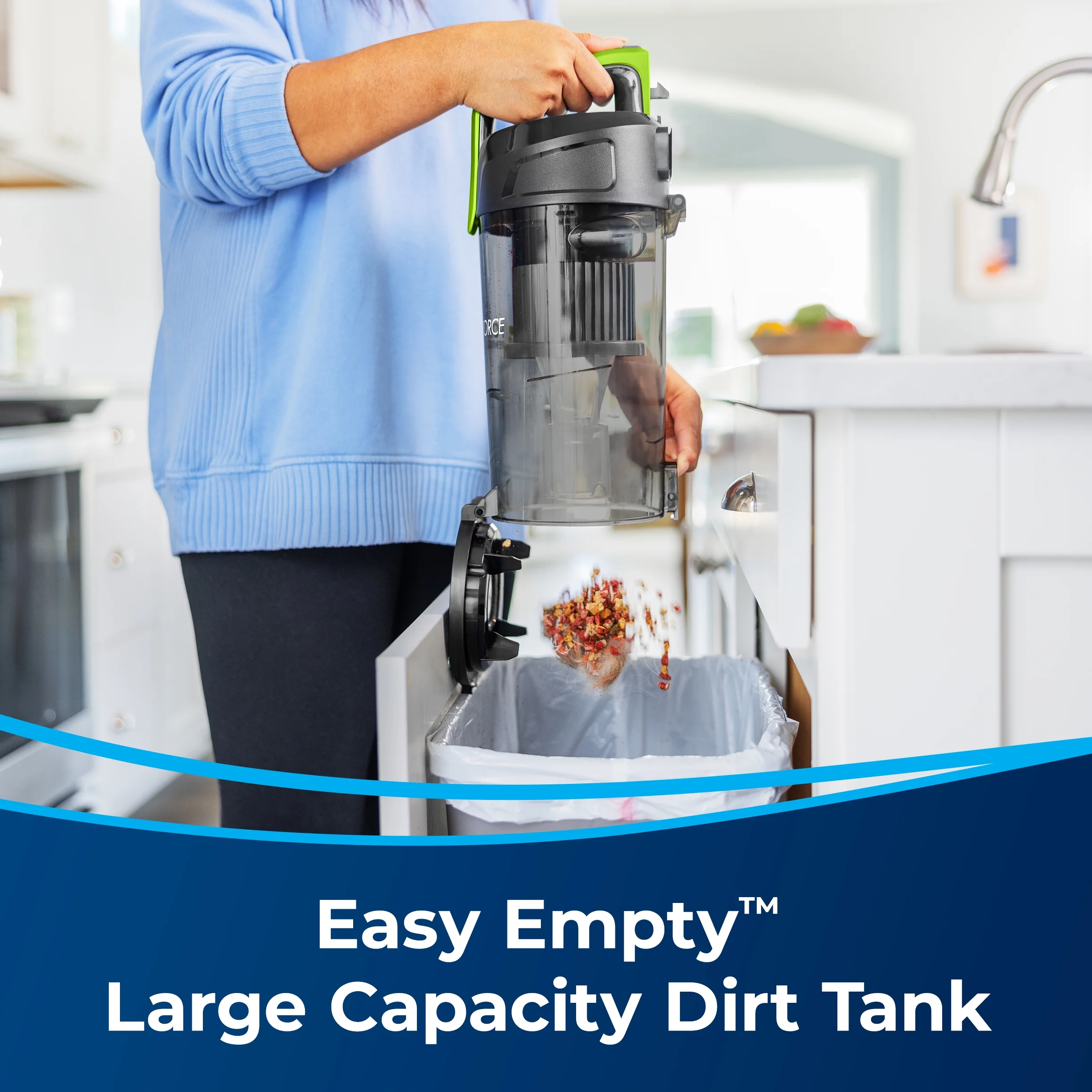 BISSELL PowerForce Helix Turbo Rewind Pet, Upright Vacuum, Pet Friendly, Automatic Cord Rewind, Powerful Pet Hair Pickup, Extra-Wide Cleaning Path, 3333, Black & Green - Image 3