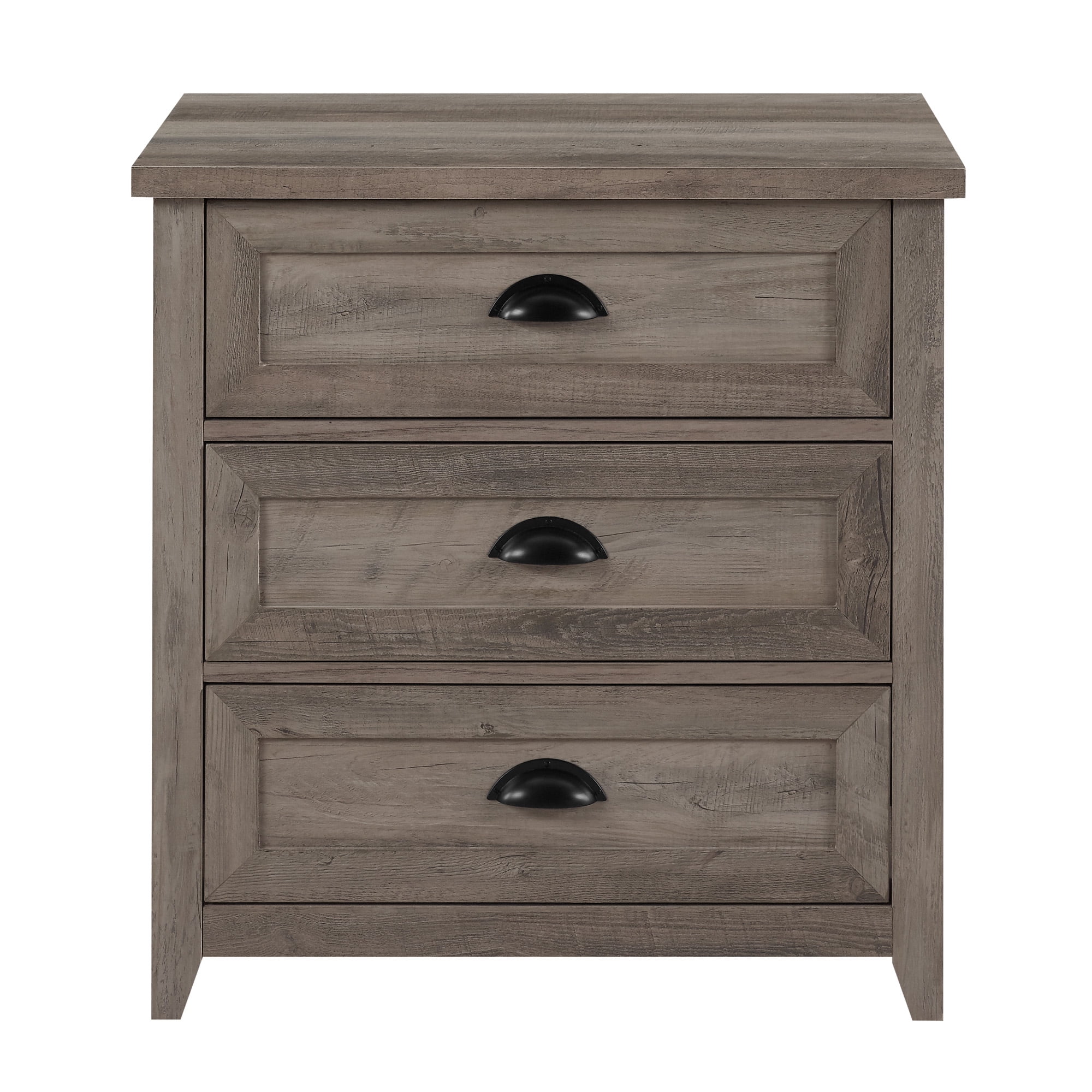 Walker Edison Farmhouse 3 Drawer Nightstand, Grey Wash - Image 5