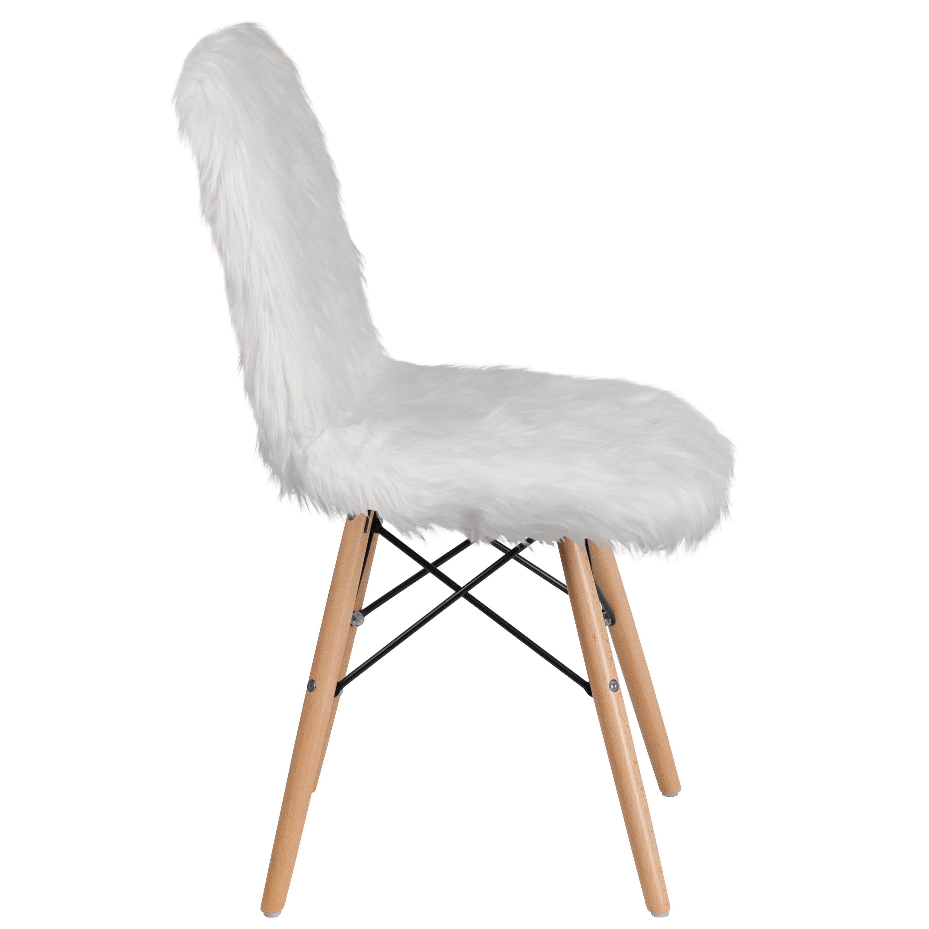 Flash Furniture Calvin Shaggy Dog White Accent Chair - Image 4
