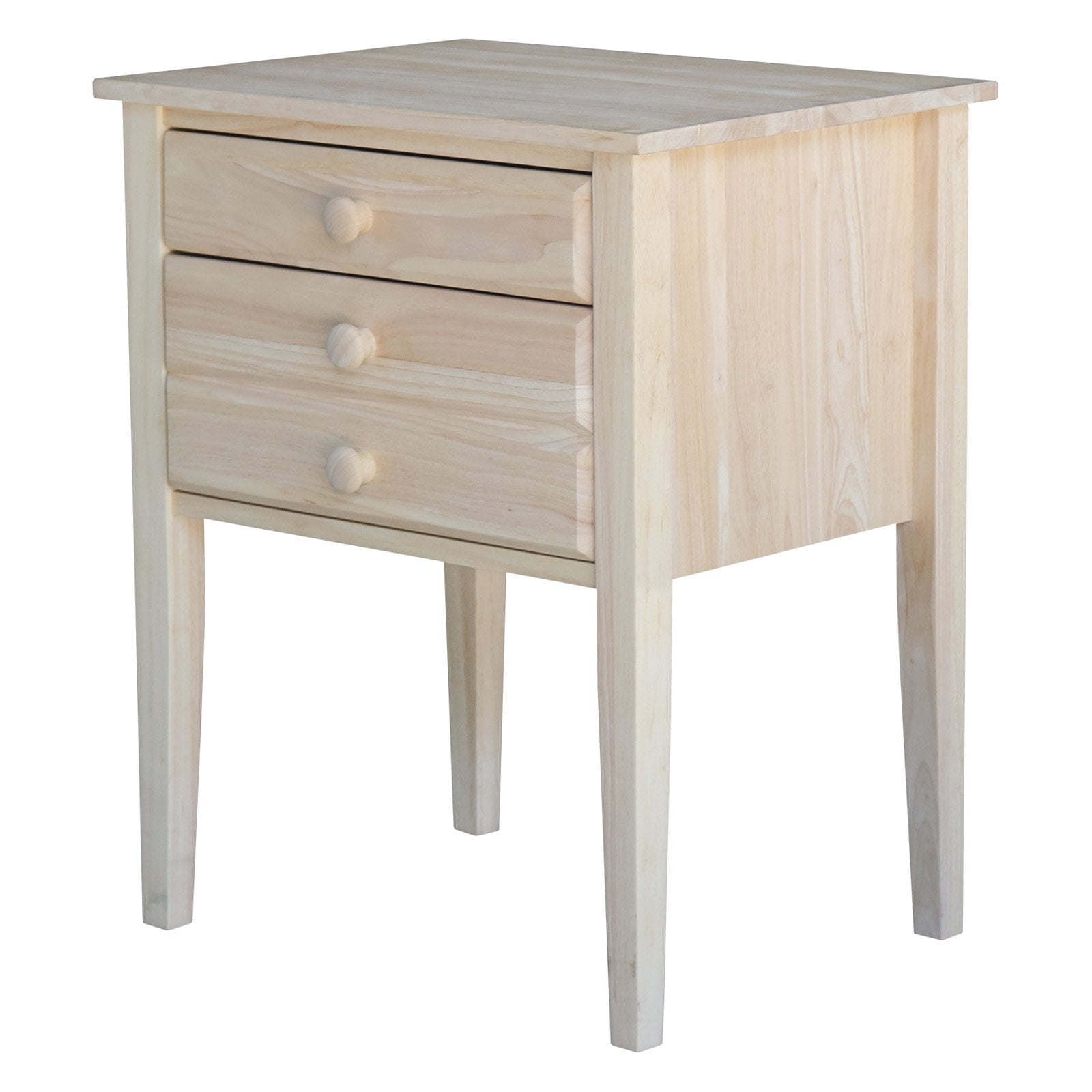 International Concepts Solid Wood Unfinished 3-Drawer Accent Table - Image 8