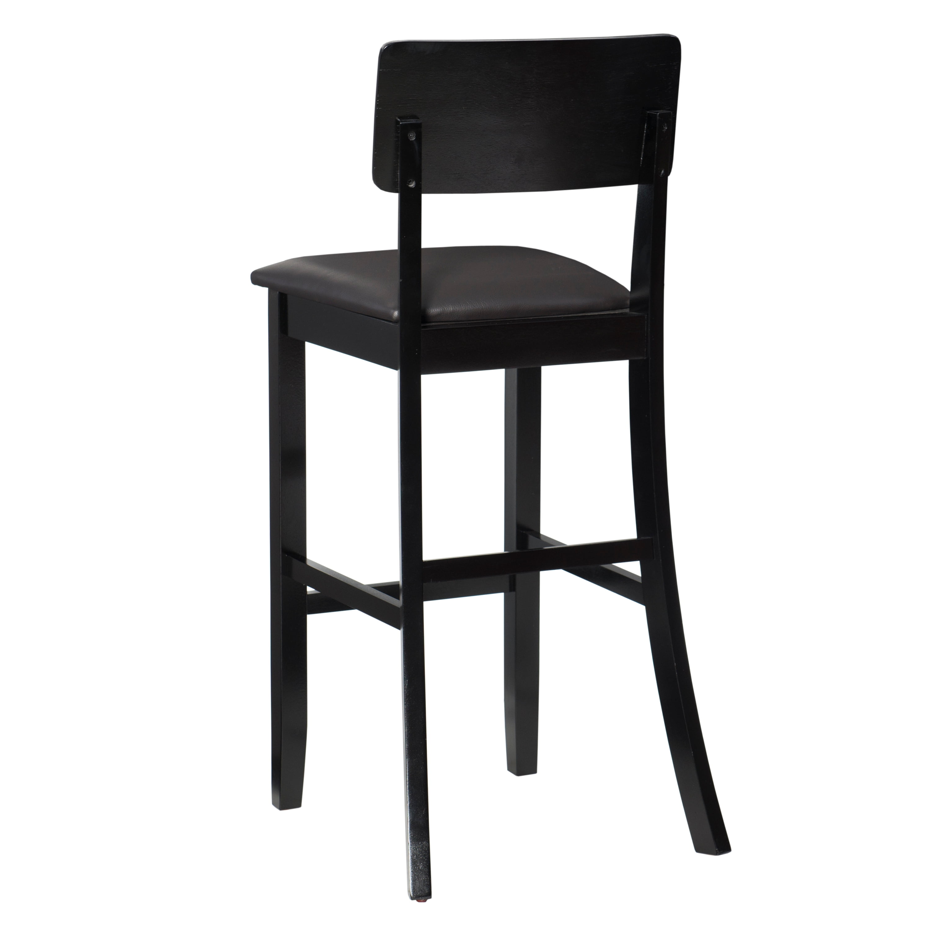 Linon Tamela 30" Mid Back Indoor Bar Stool, Black/Dark Brown Faux Leather - Image 5