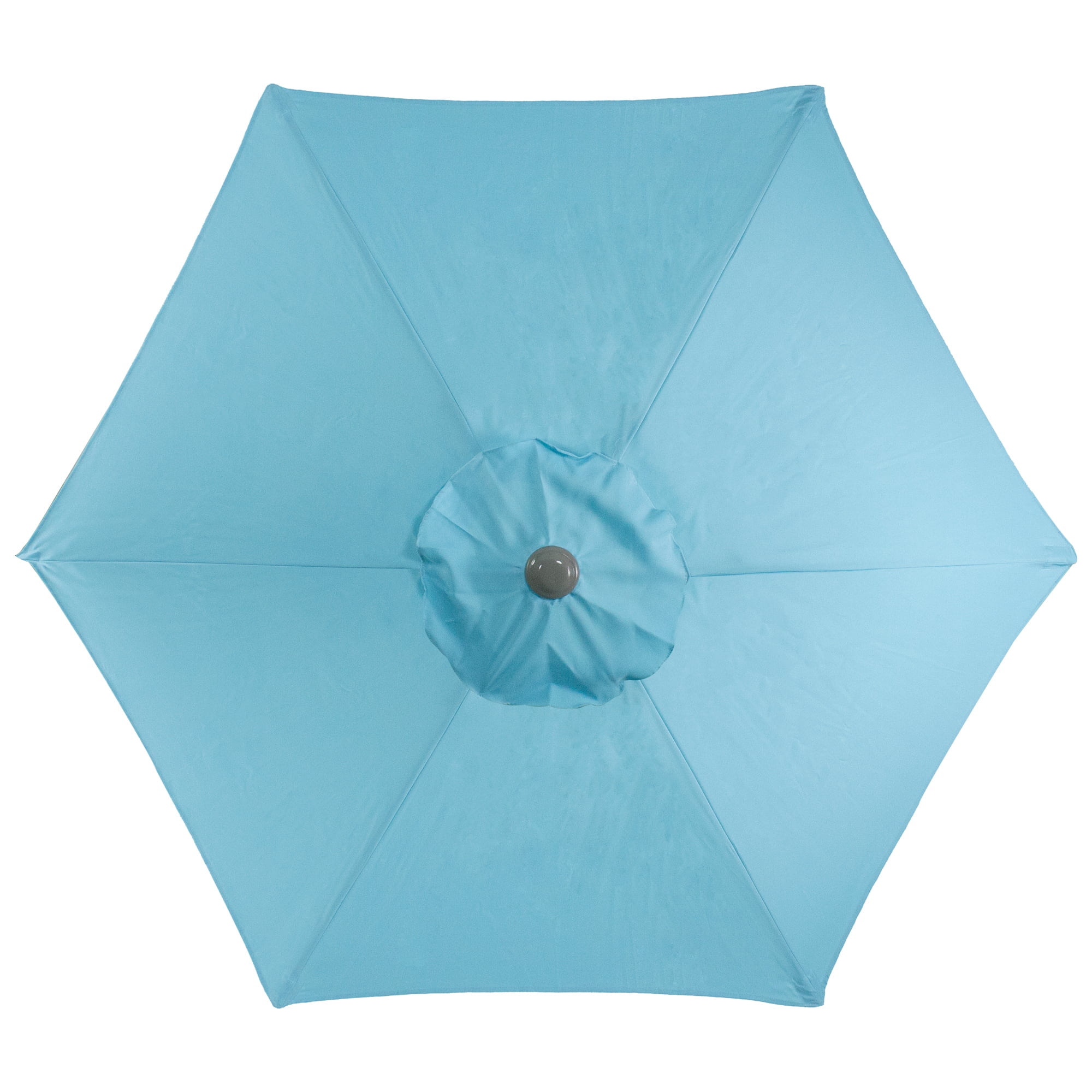 Northlight 6.5' Outdoor Patio Market Umbrella with Hand Crank - Turquoise Blue - Image 2